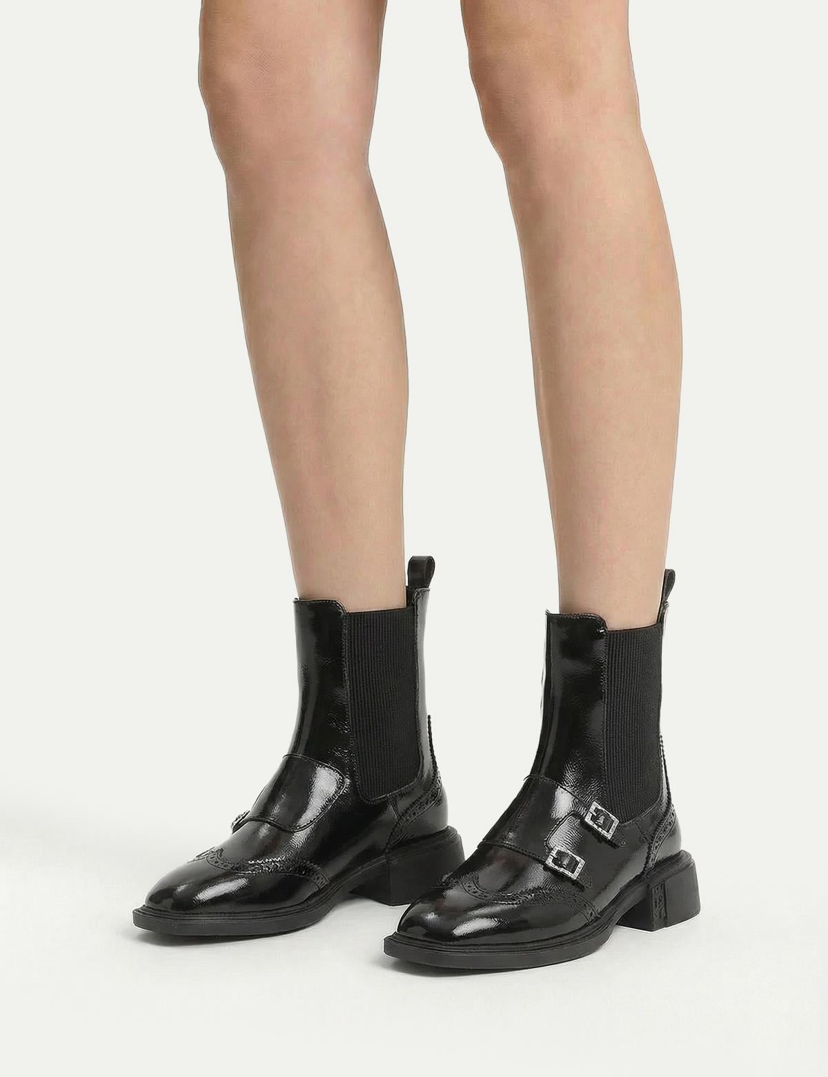Sher Black Patent Leather Women's Boot