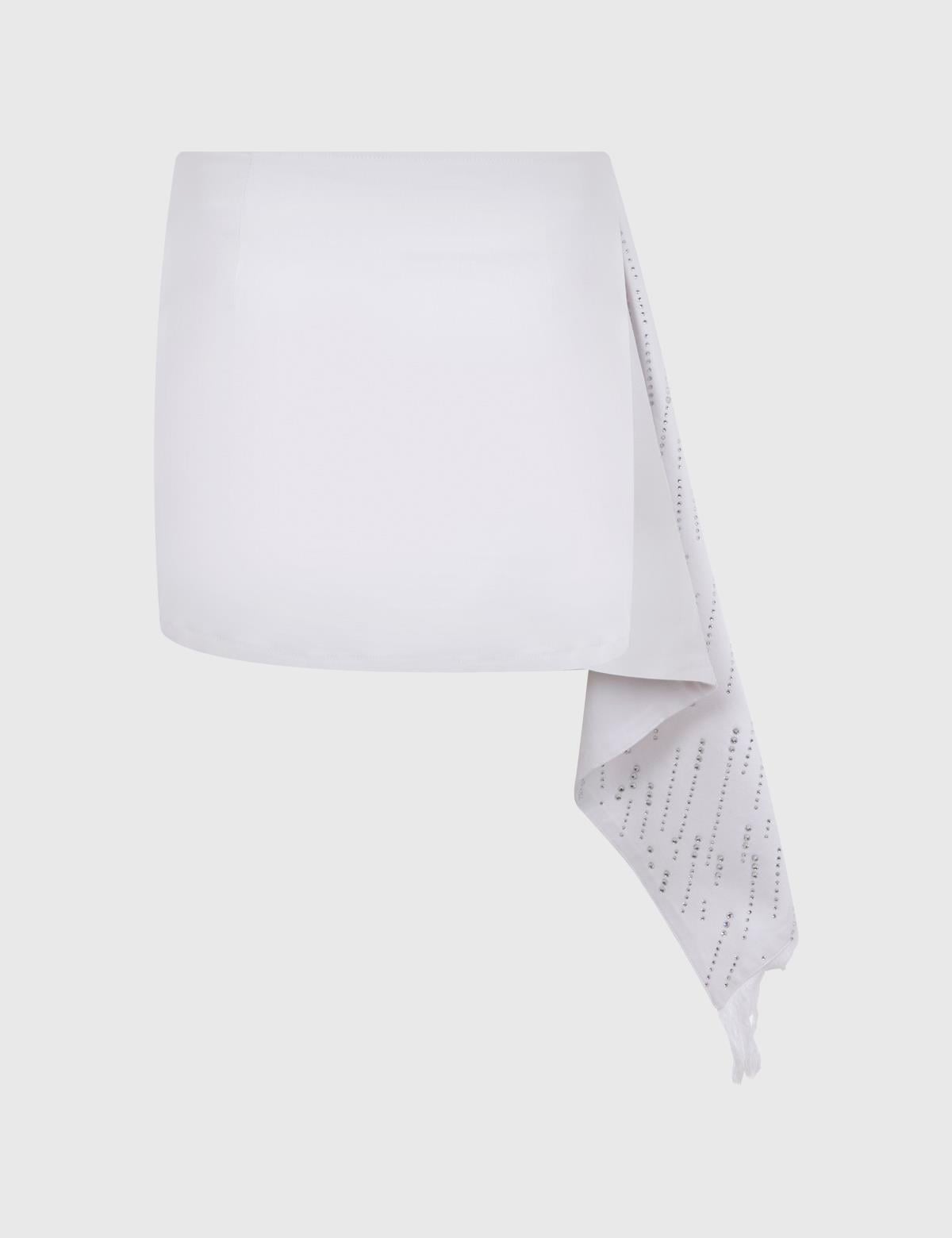 Silenzio White Women's Denim Skirt