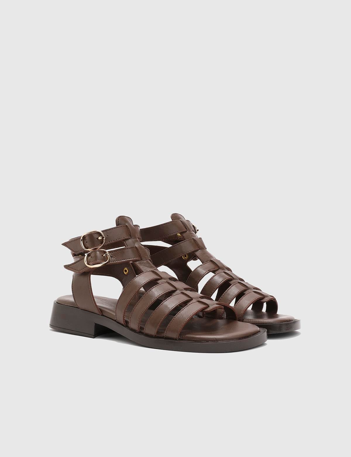 Sladana Brown Leather Women's Sandal
