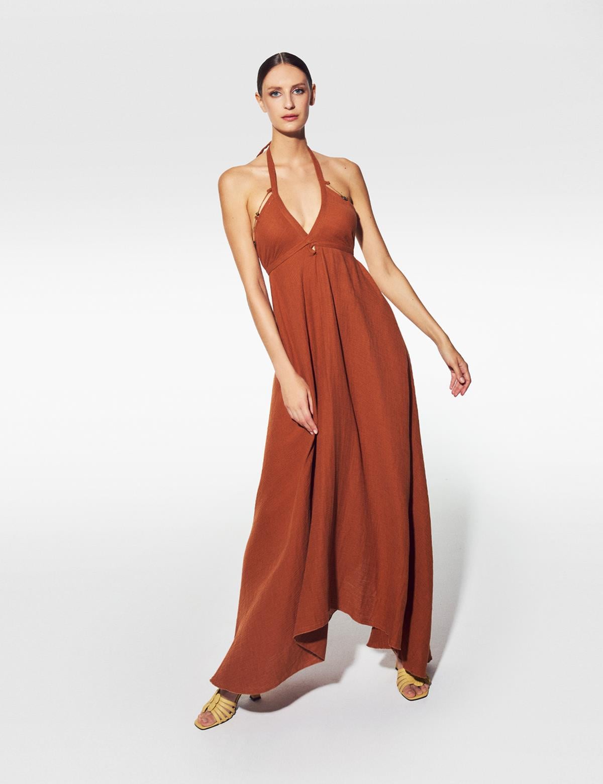 Steno Brick Red Women's Dress