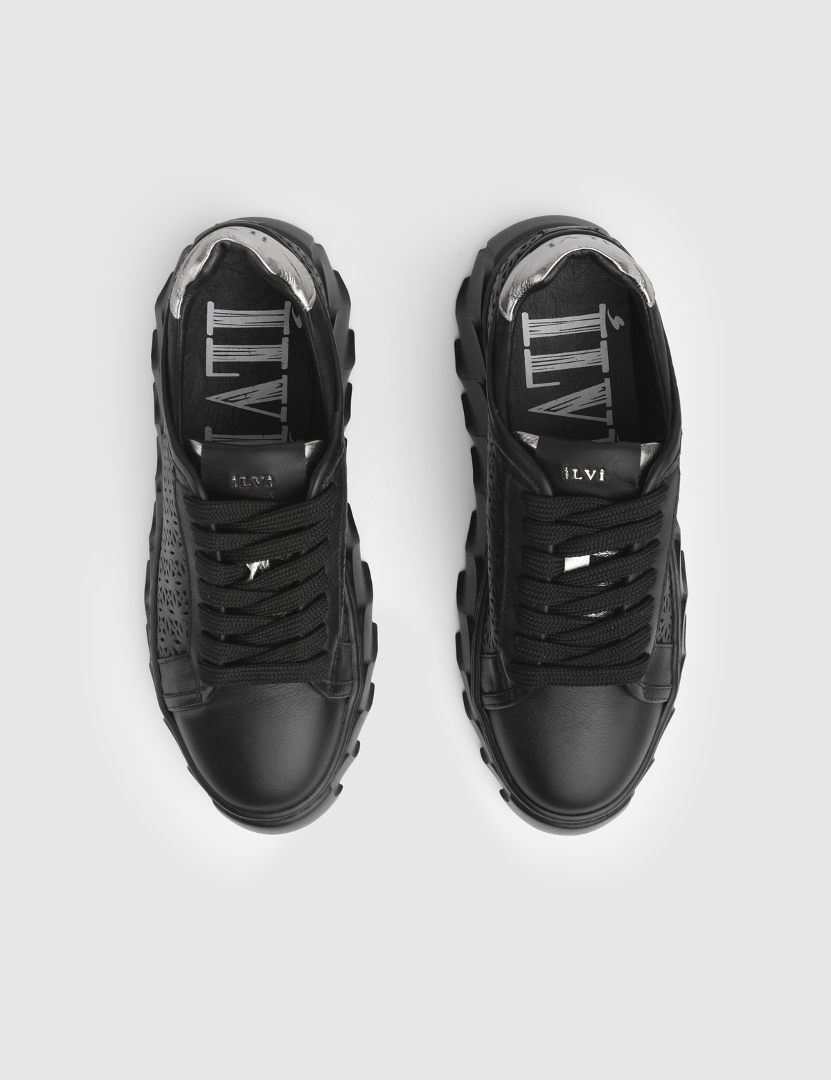 Stone Black Leather Women's Sneaker