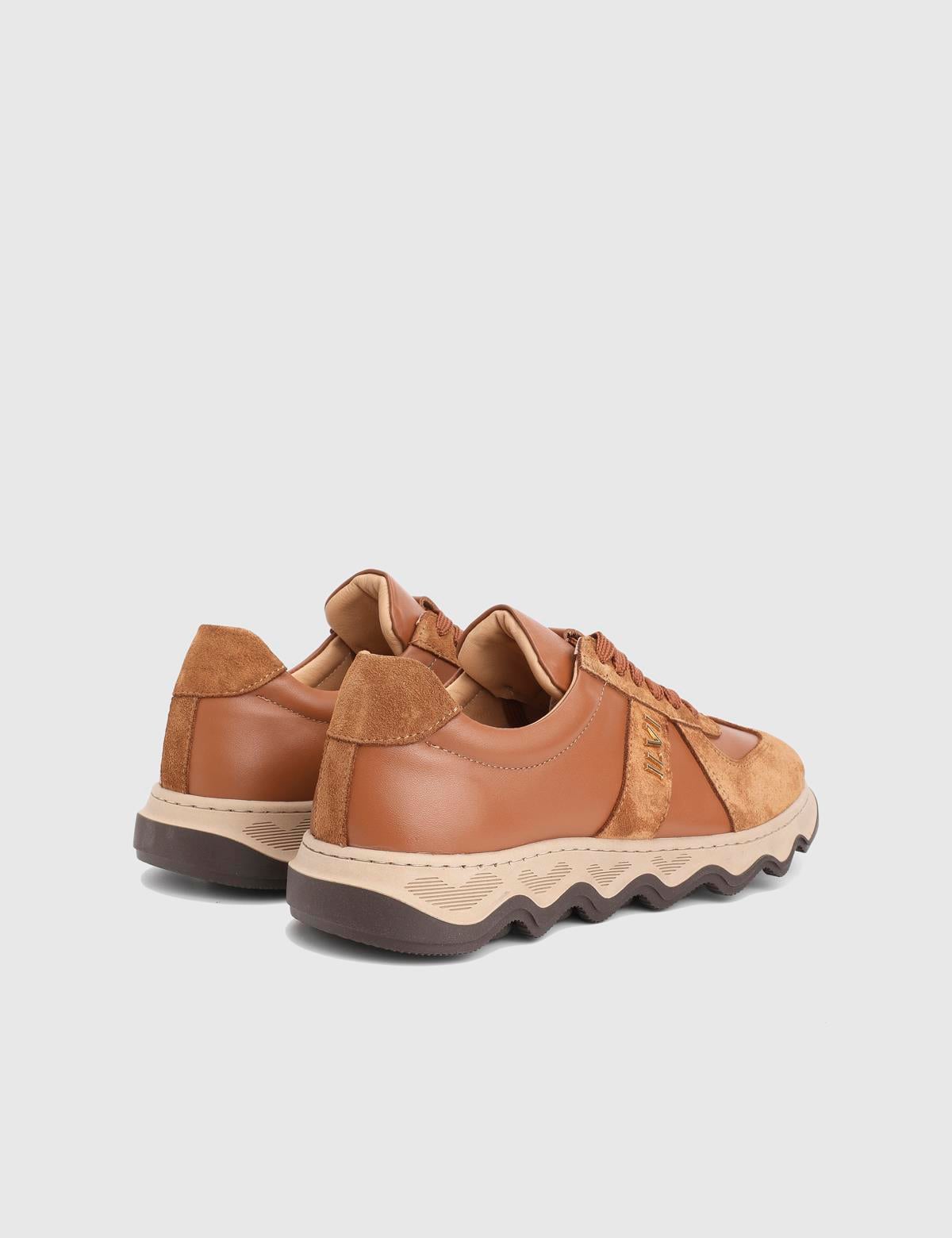 Tafsa Saddle Brown Floater Leather Suede Women's Sneaker