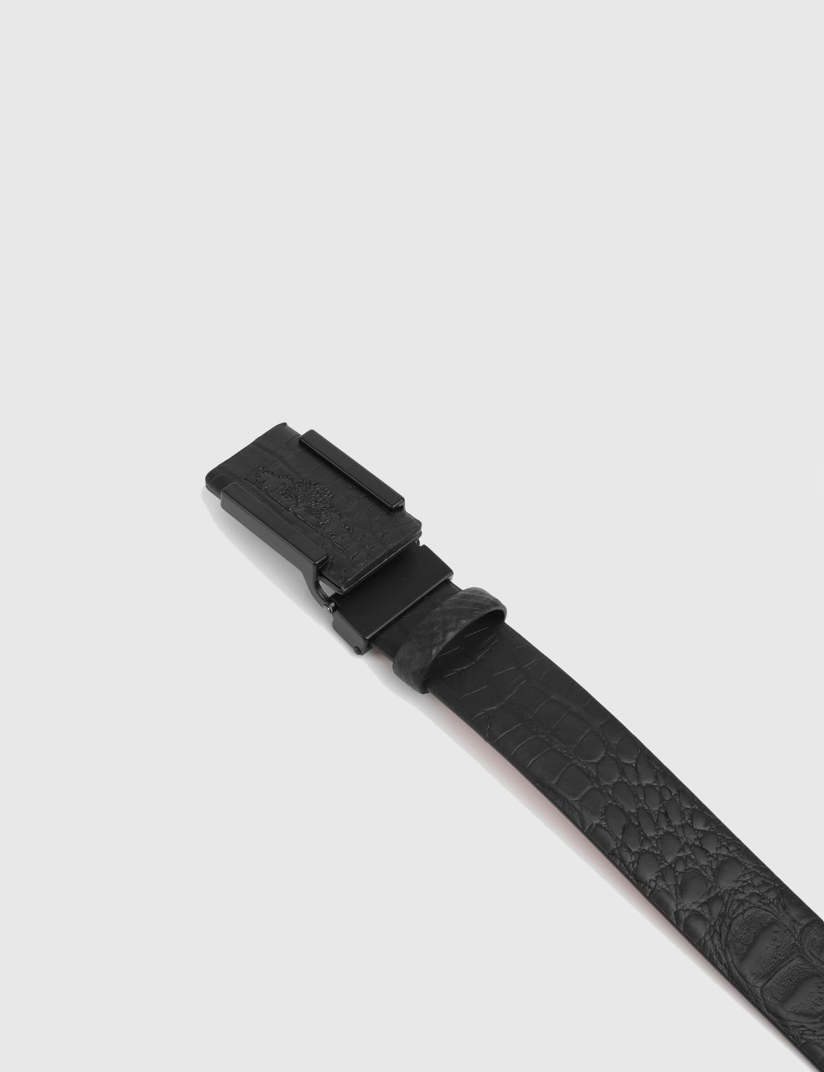 Tales Black Leather Crocodile Men's Belt