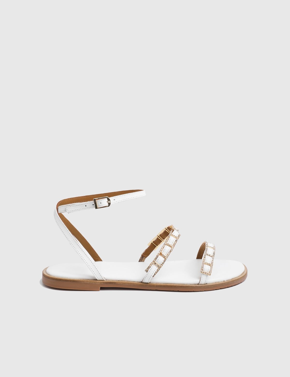 Tania White Leather Women's Sandal
