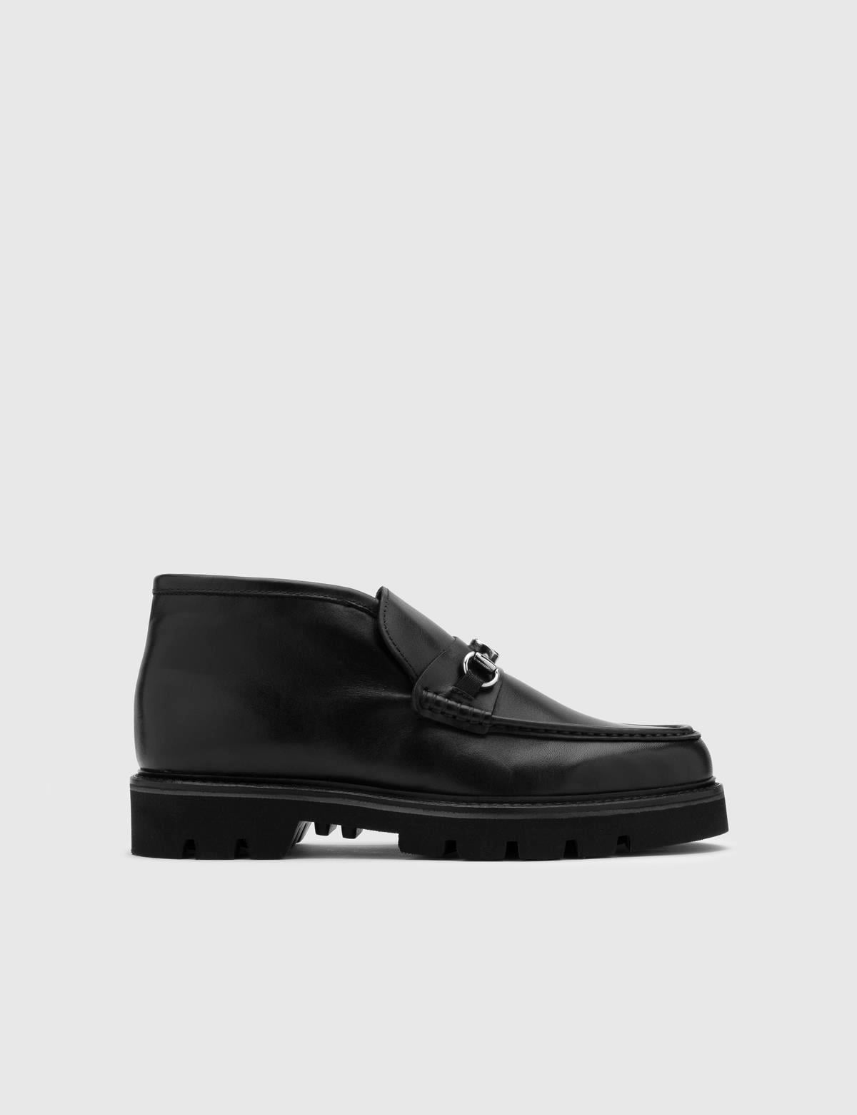 Tanio Black Leather Men's Boot