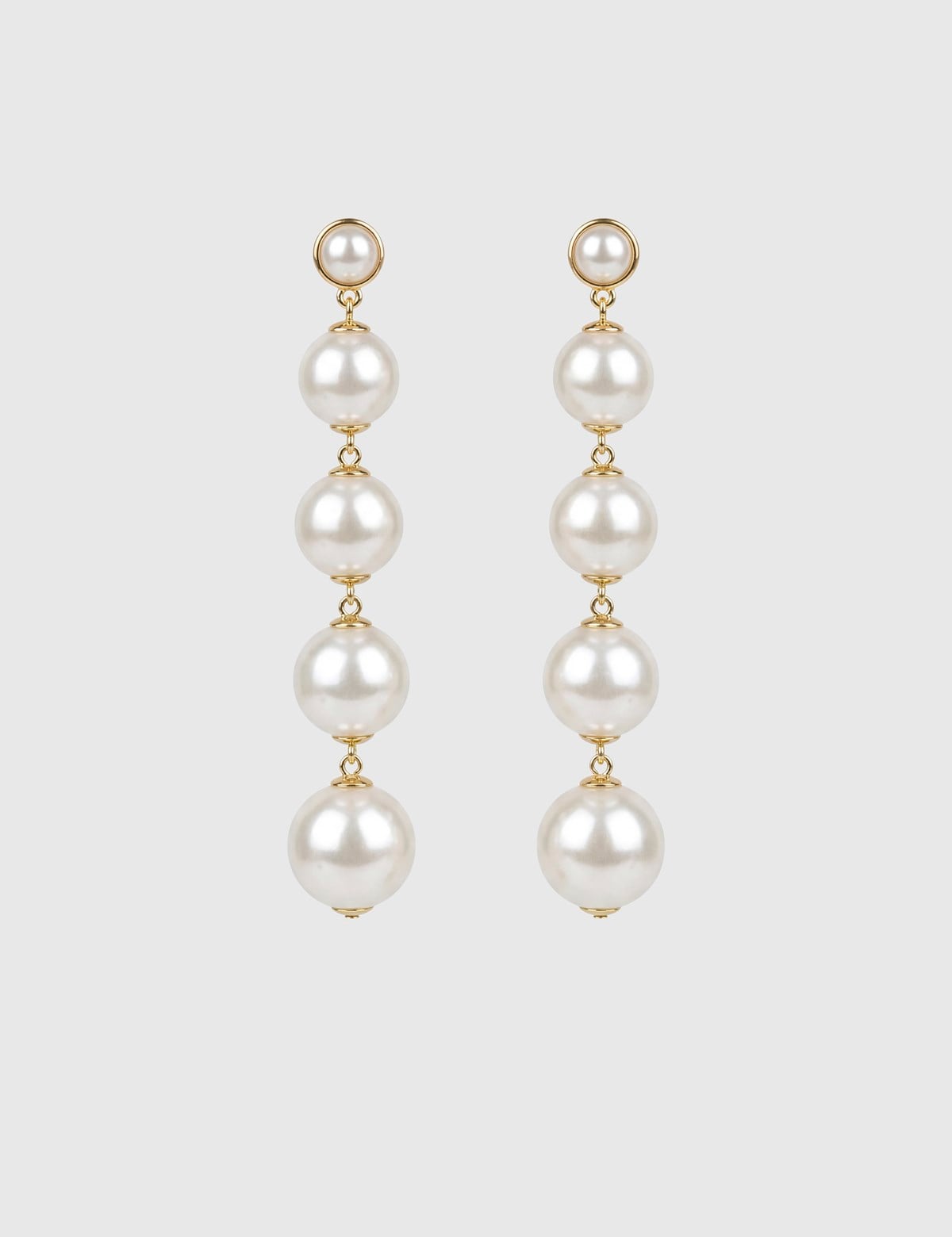 Tidal Gold Women's Earrings with White Stones