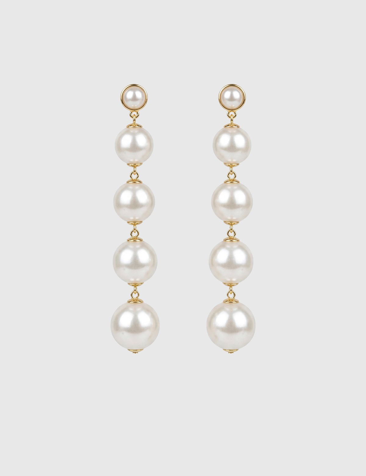 Tidal Gold Women's Earrings with White Stones