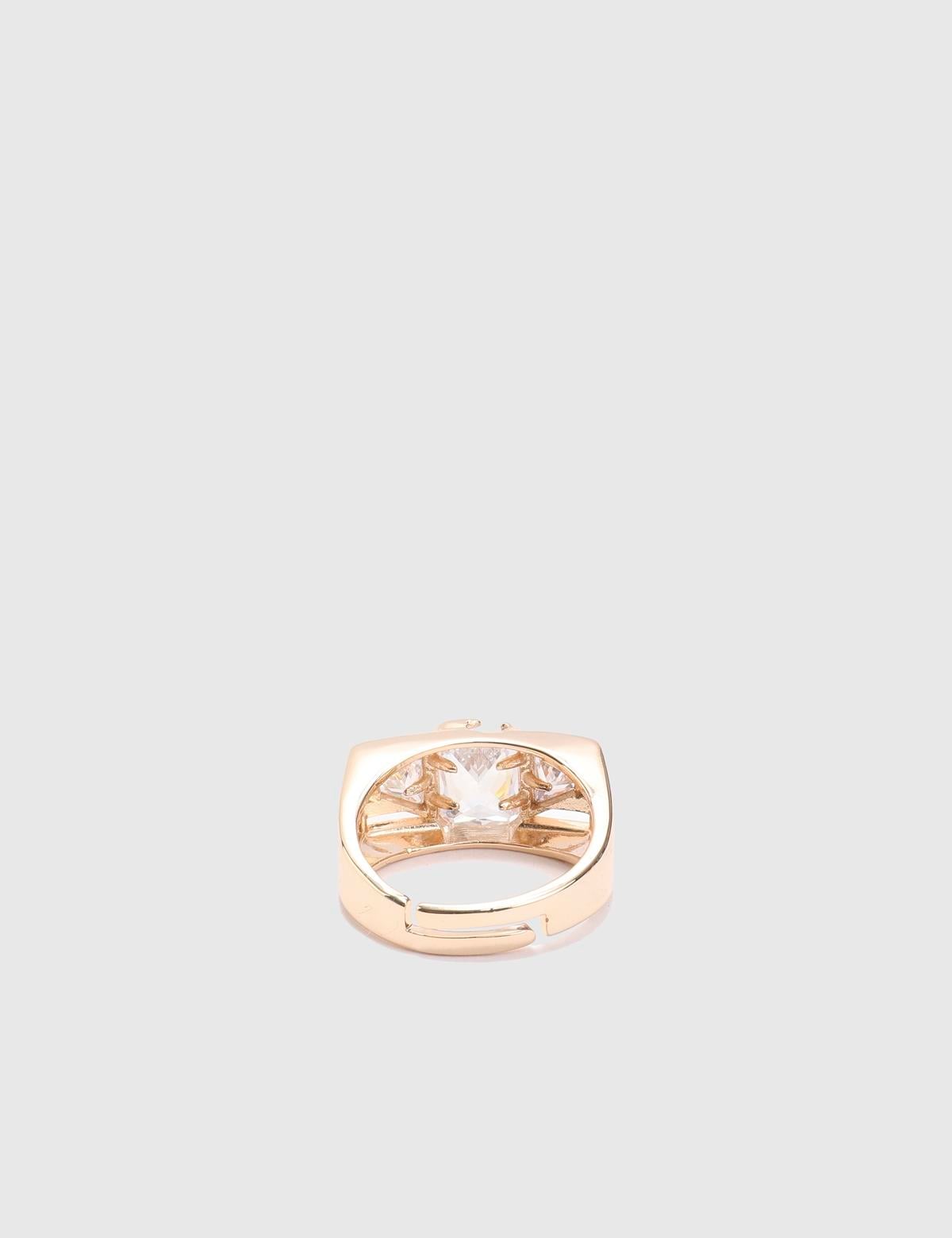 Toon Gold Women's Ring with White Stones