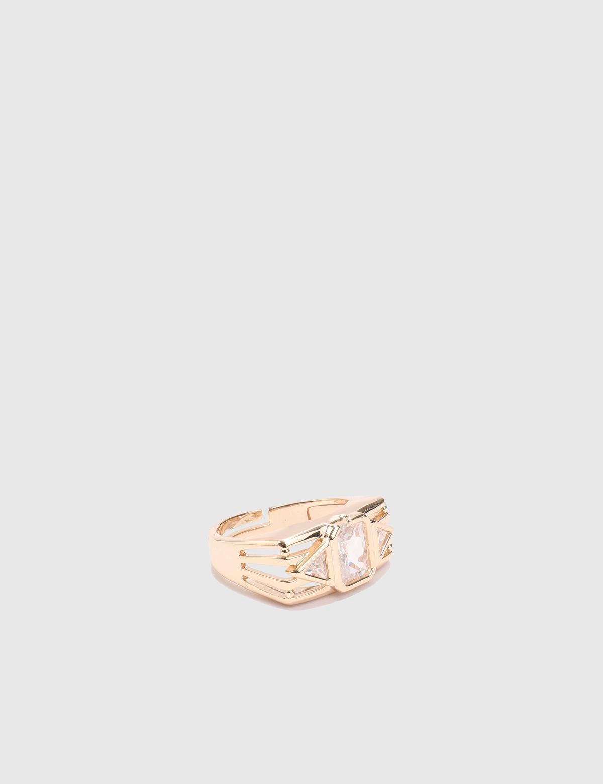 Toon Gold Women's Ring with White Stones