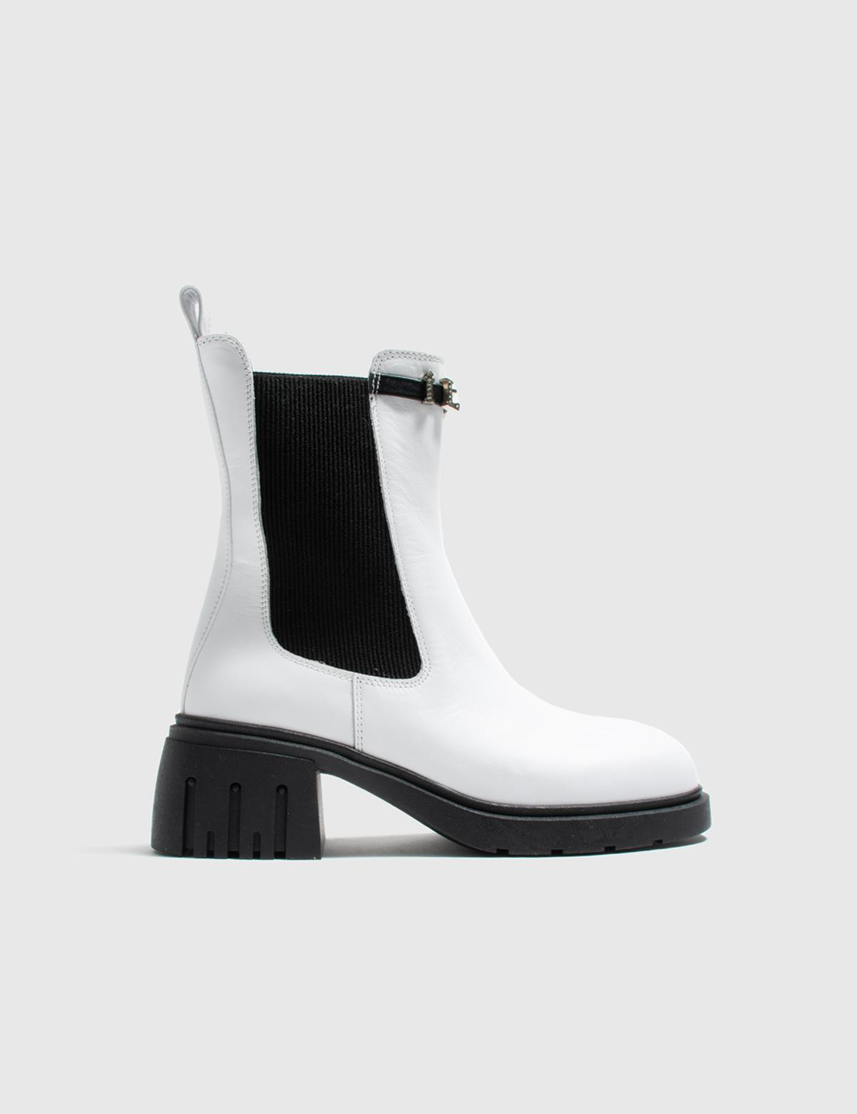 Tuva White Leather Women's Boot