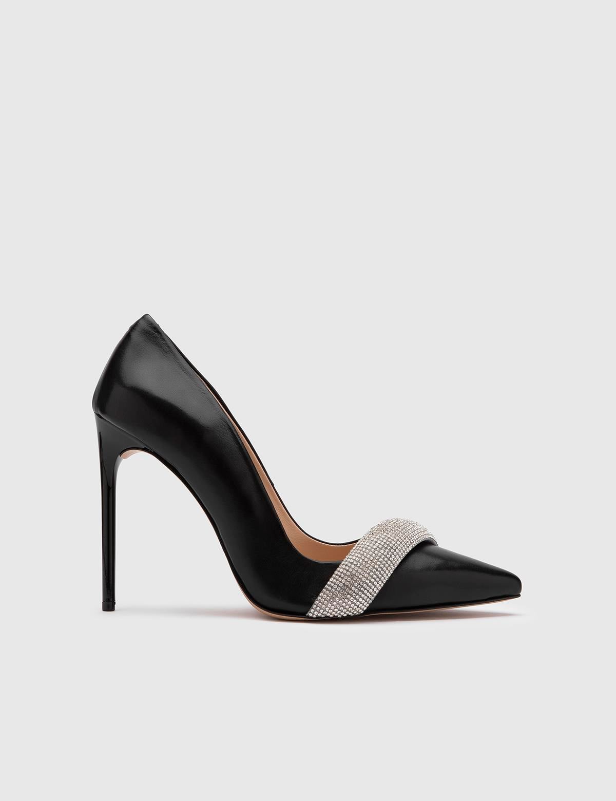 Ulla Black Leather Women's Stiletto