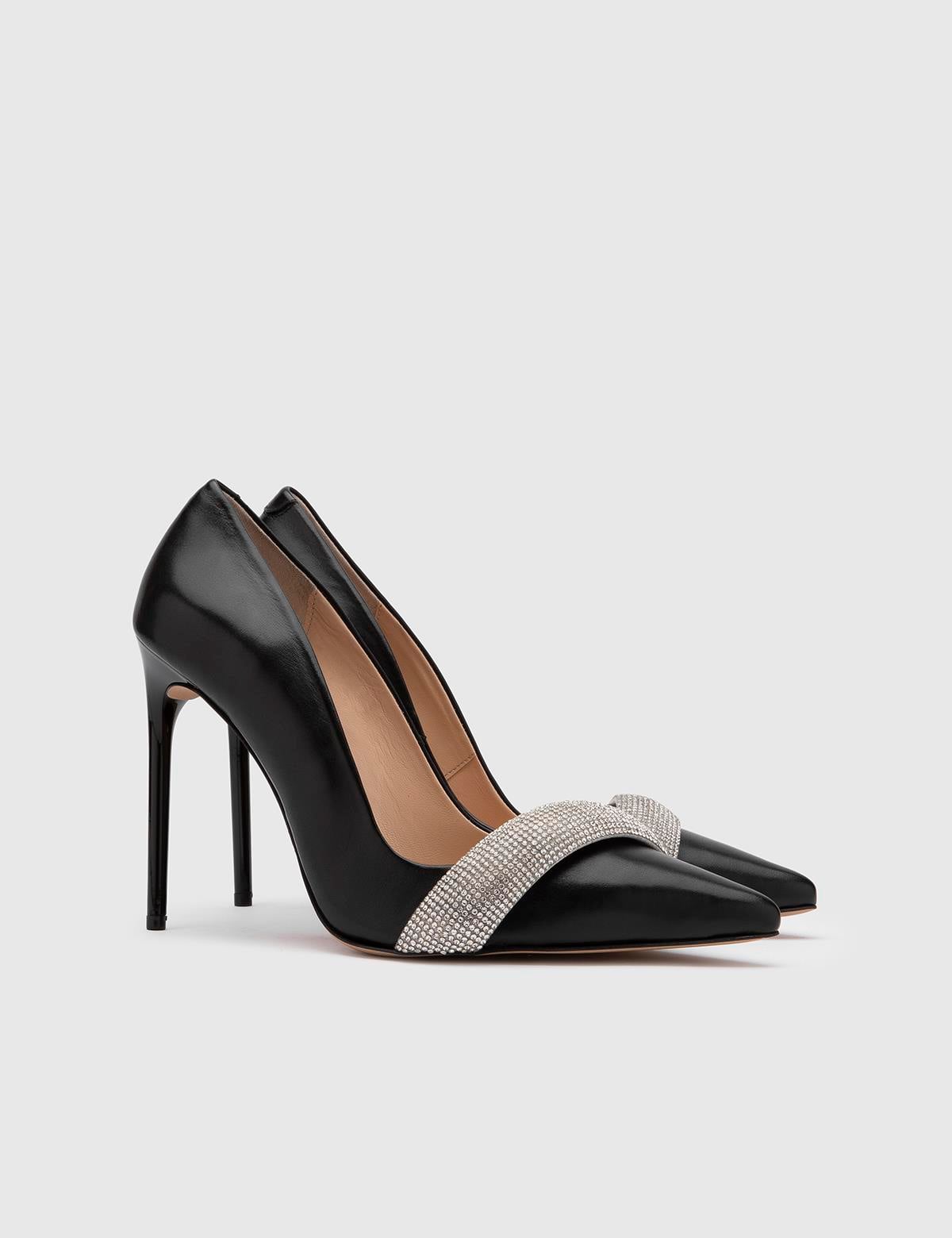 Ulla Black Leather Women's Stiletto