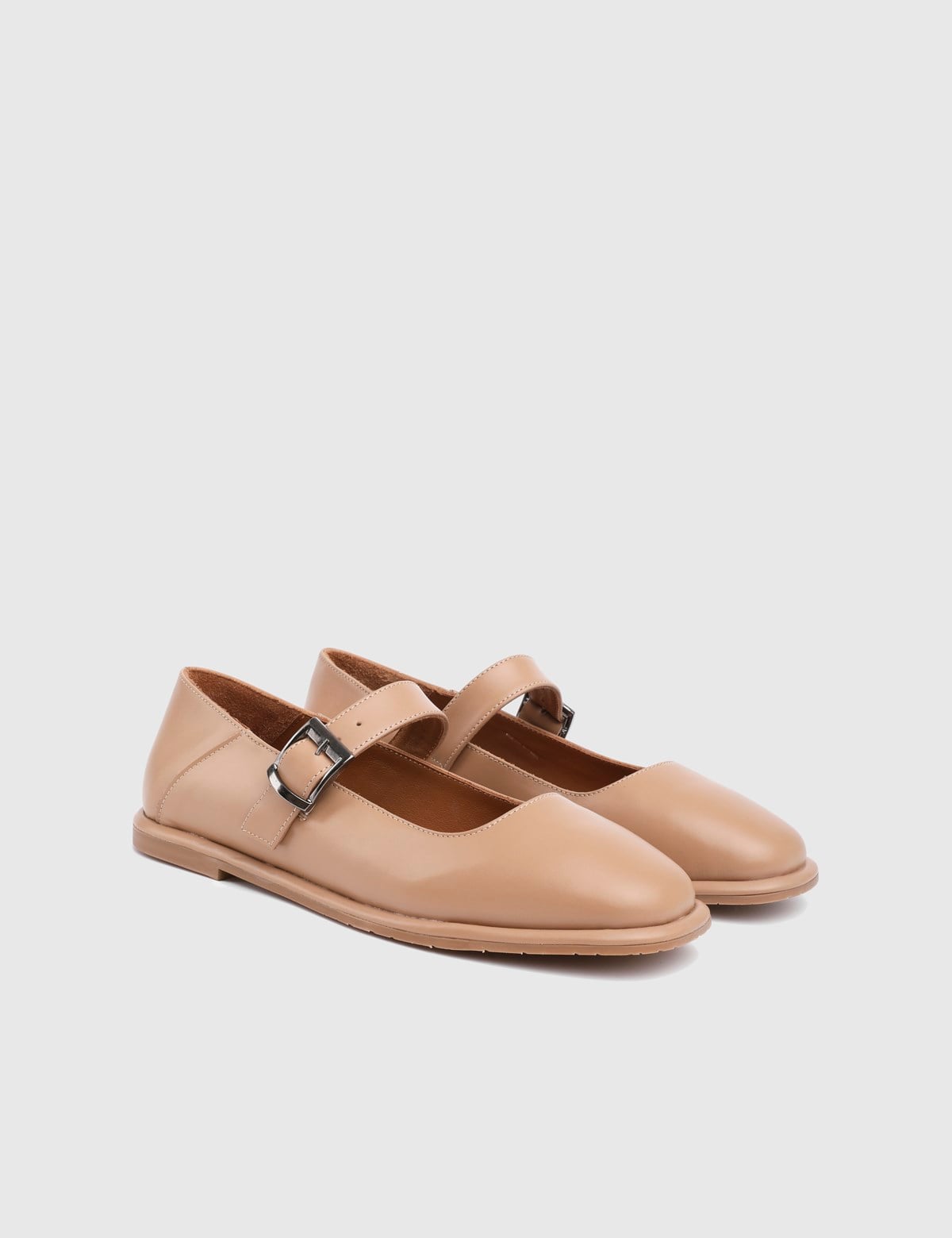 Umira Camel Leather Women's Ballerina