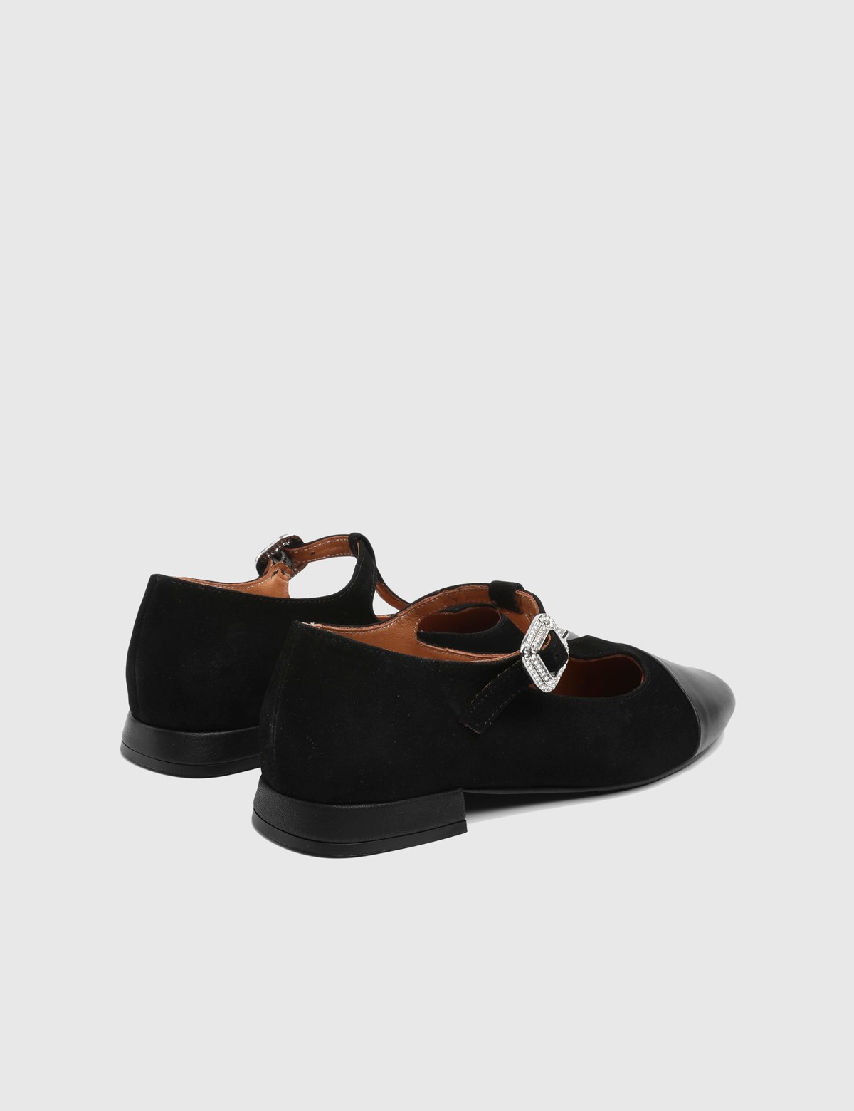 Vairin Black Suede Leather Women's Ballerina