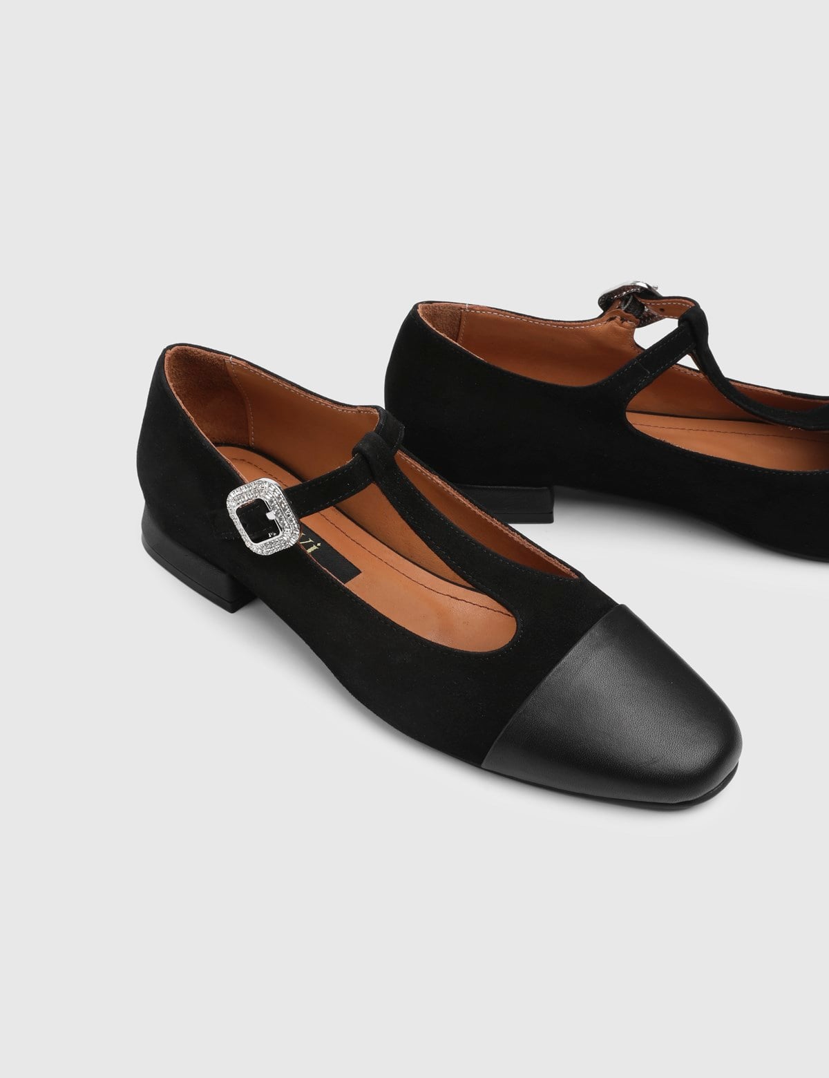 Vairin Black Suede Leather Women's Ballerina