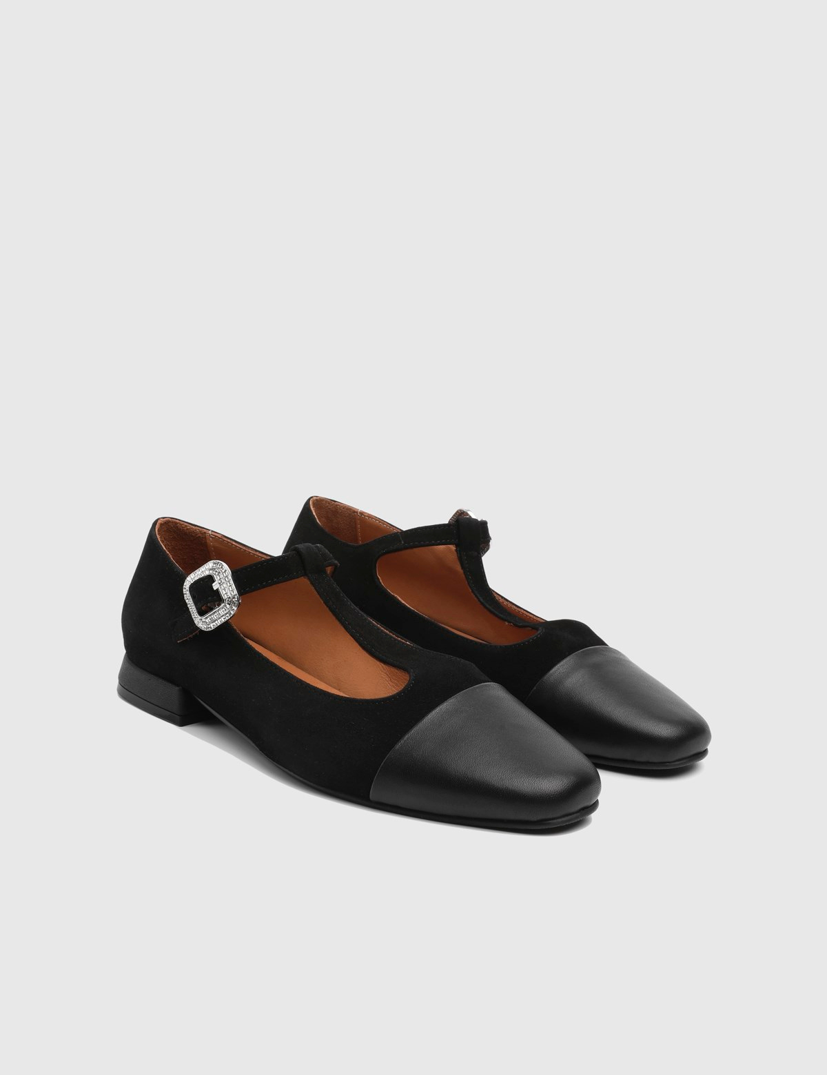 Vairin Black Suede Leather Women's Ballerina