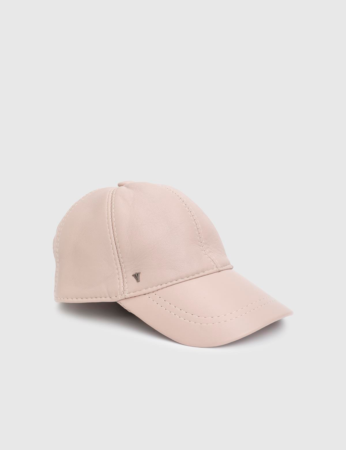 Valguri Beige Unisex Leather Hat