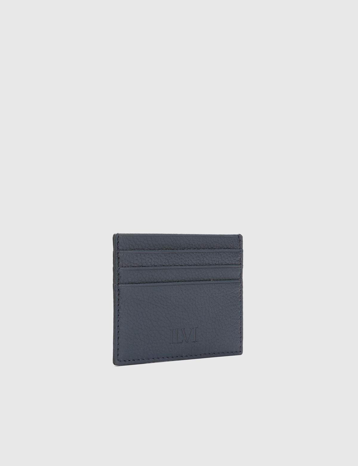 Varanasi Hakiki Floter Deri Unisex Lacivert Kartlık