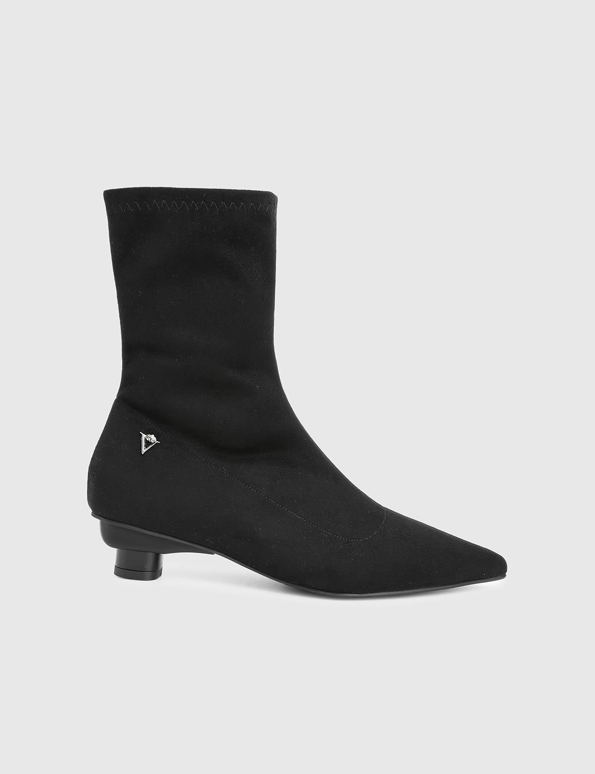 Vasanta Black Suede Leather Women's Heeled Stretch Boot