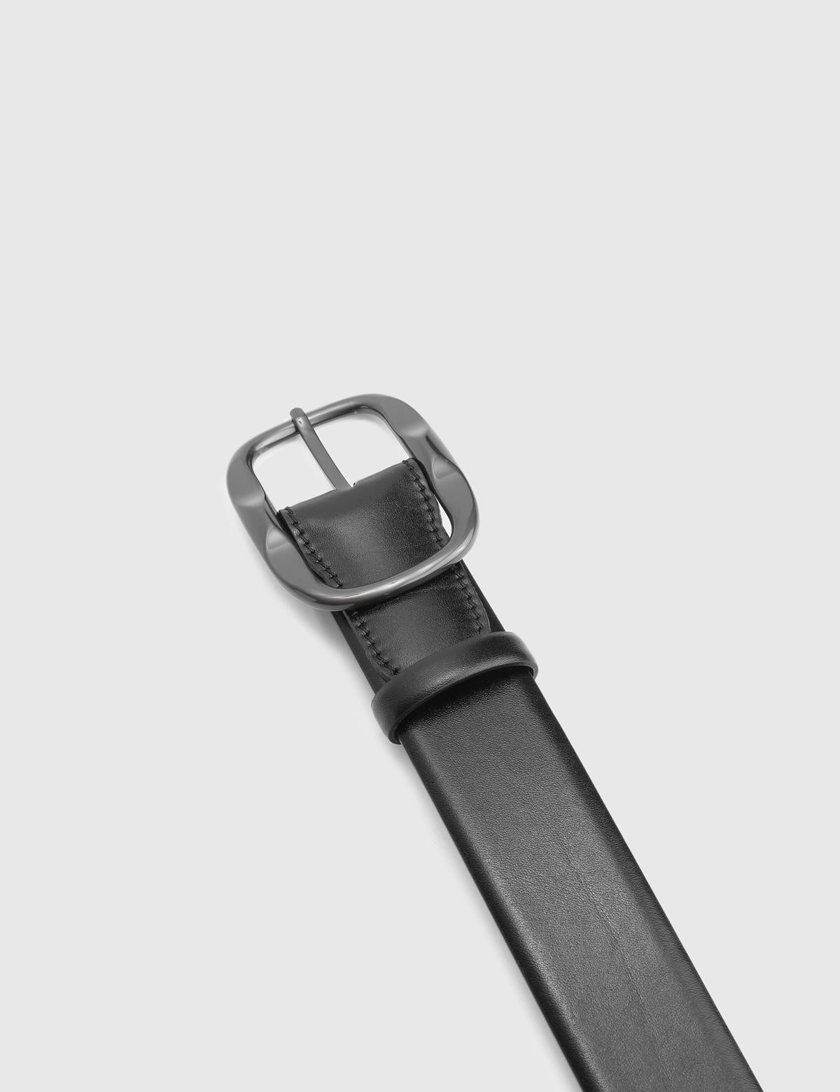 Verton Black Leather Men's Belt