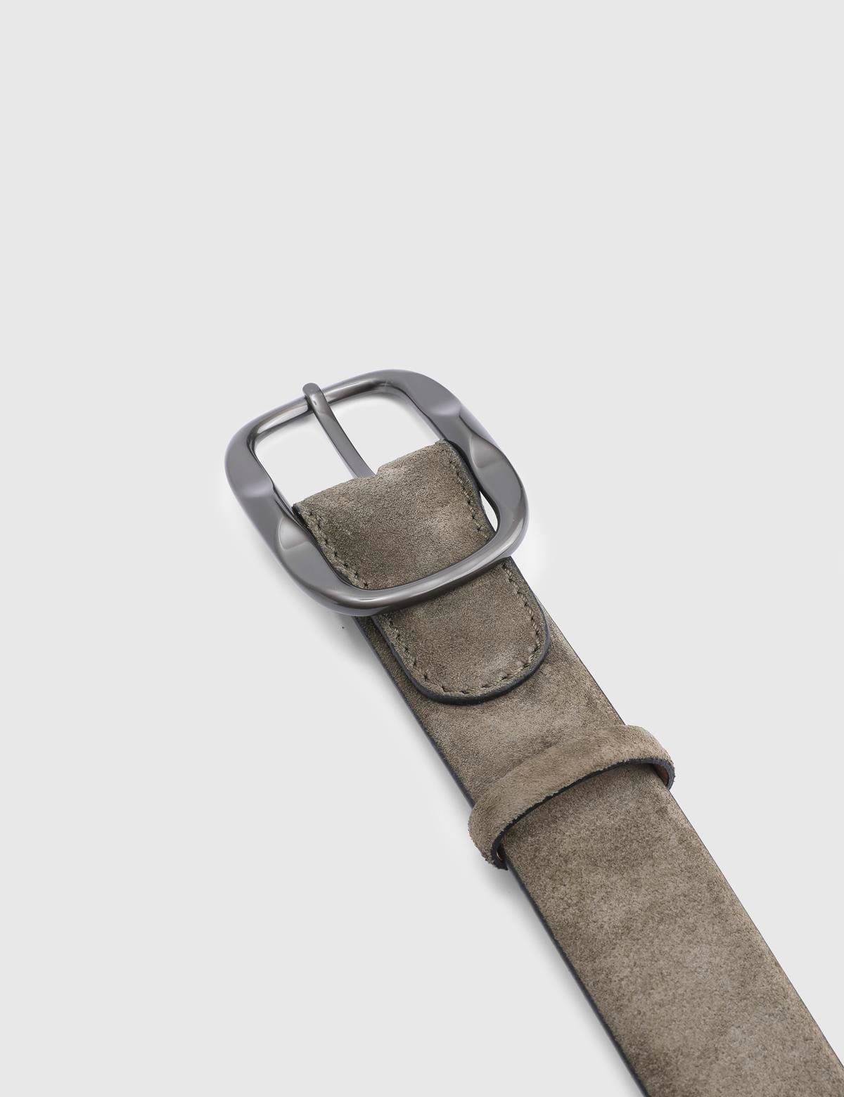 Verton Khaki Suede Leather Men's Belt