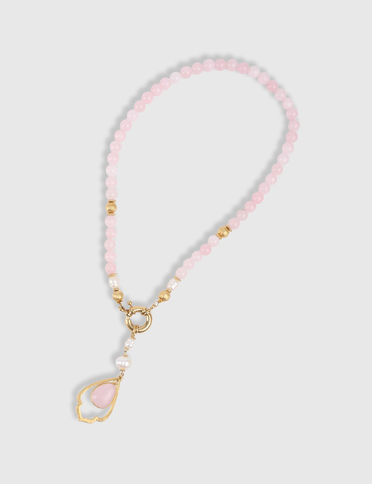 Verve Gold Women's Necklace with Pink Stones
