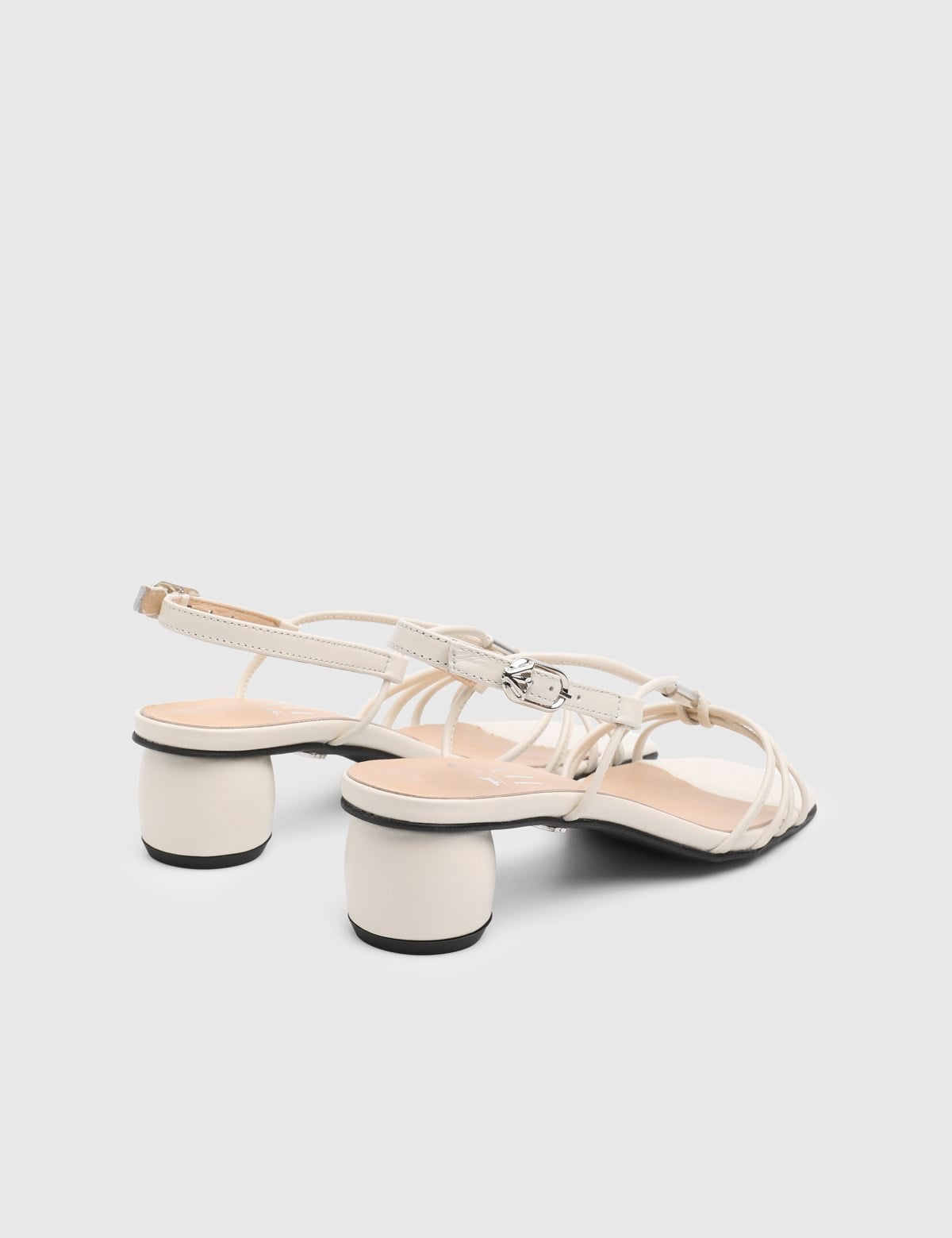 Veyla Beige Leather Women's Heeled Sandal
