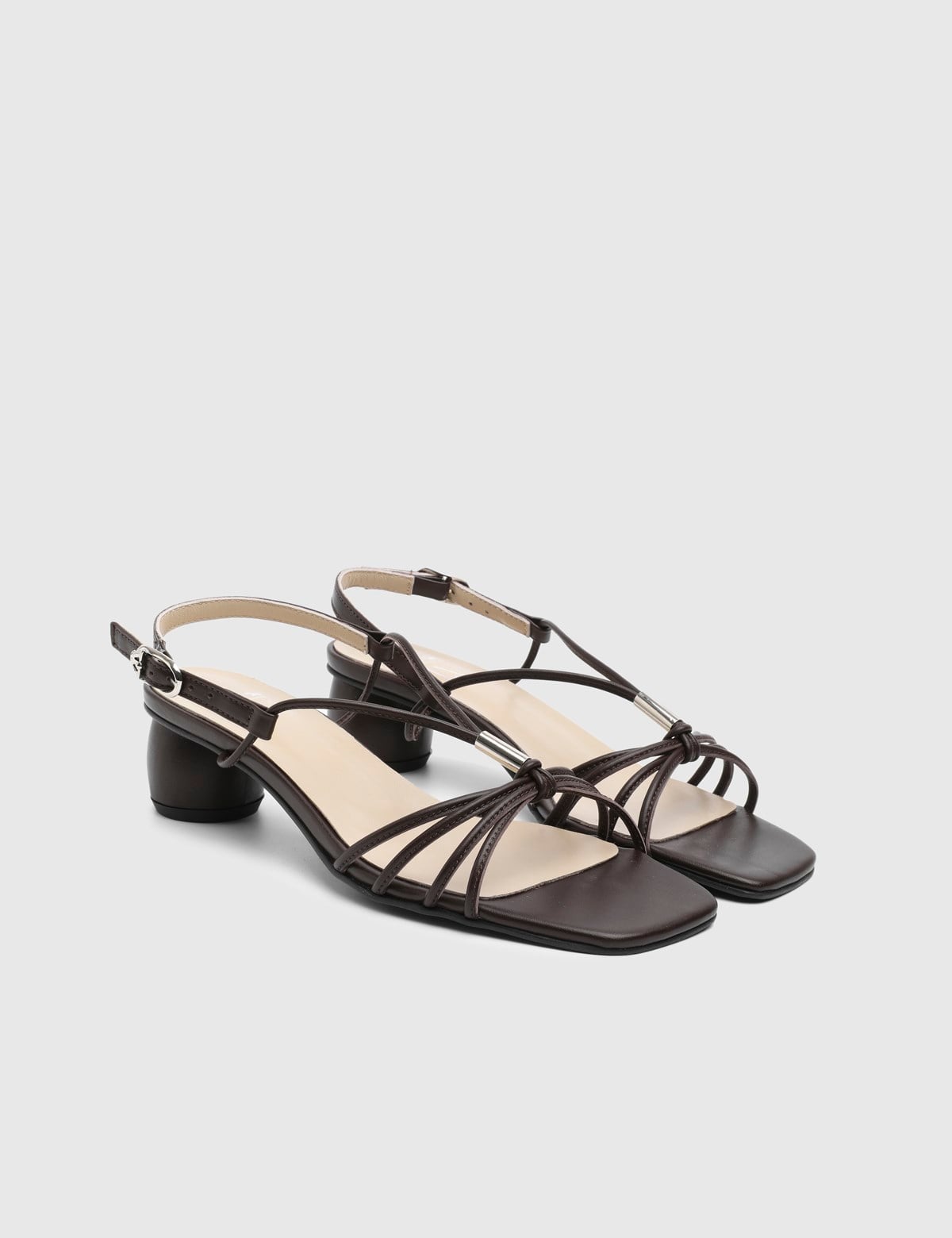 Veyla Brown Leather Women's Heeled Sandal