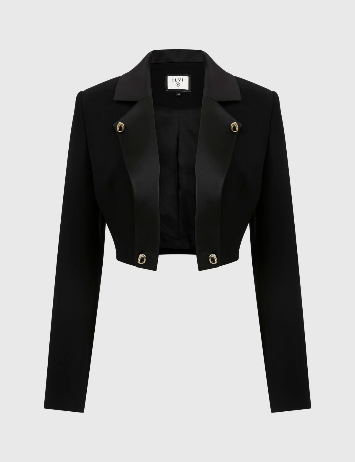 Vian Black Women's Crop Jacket
