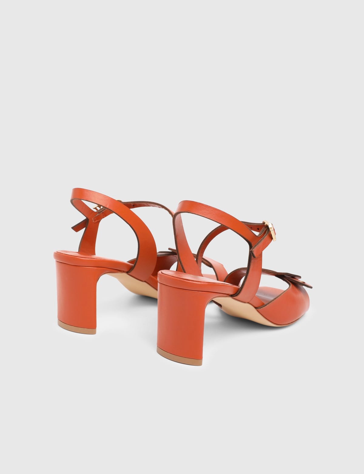 Vince Orange Leather Women's Heeled Sandal