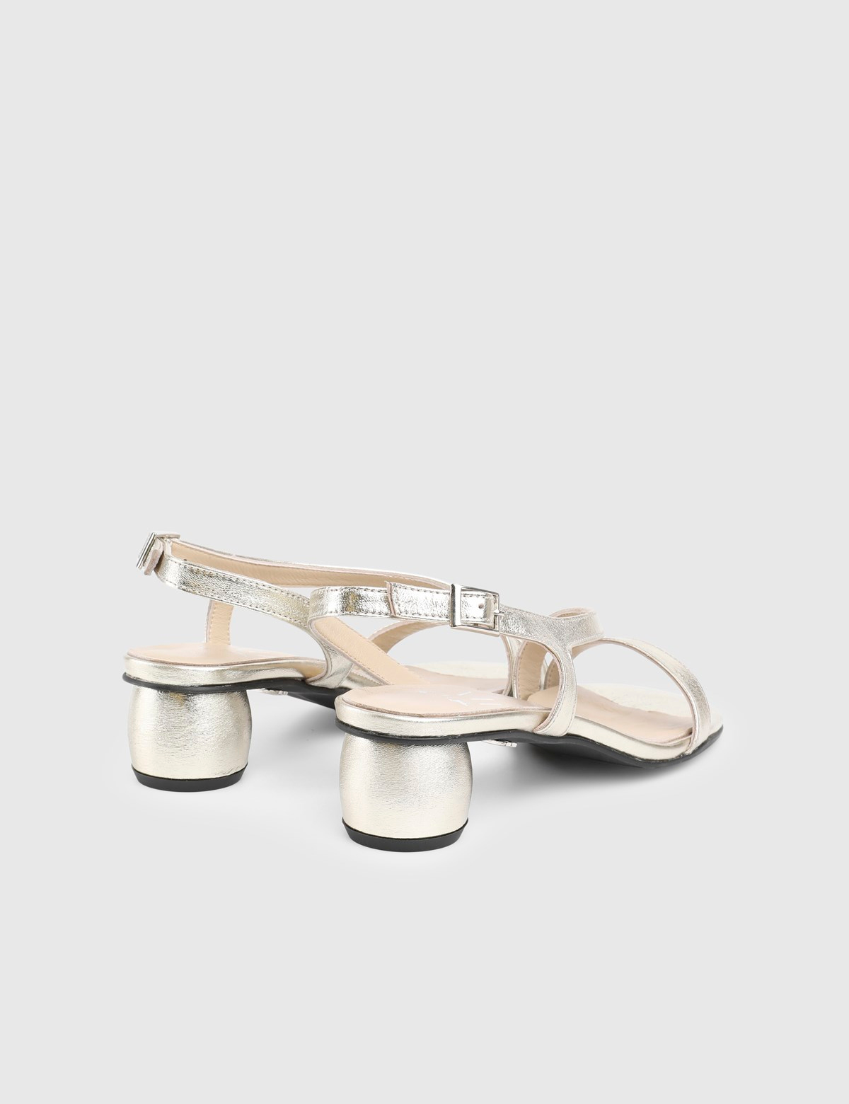Vinelle Gold Leather Women's Heeled Sandal