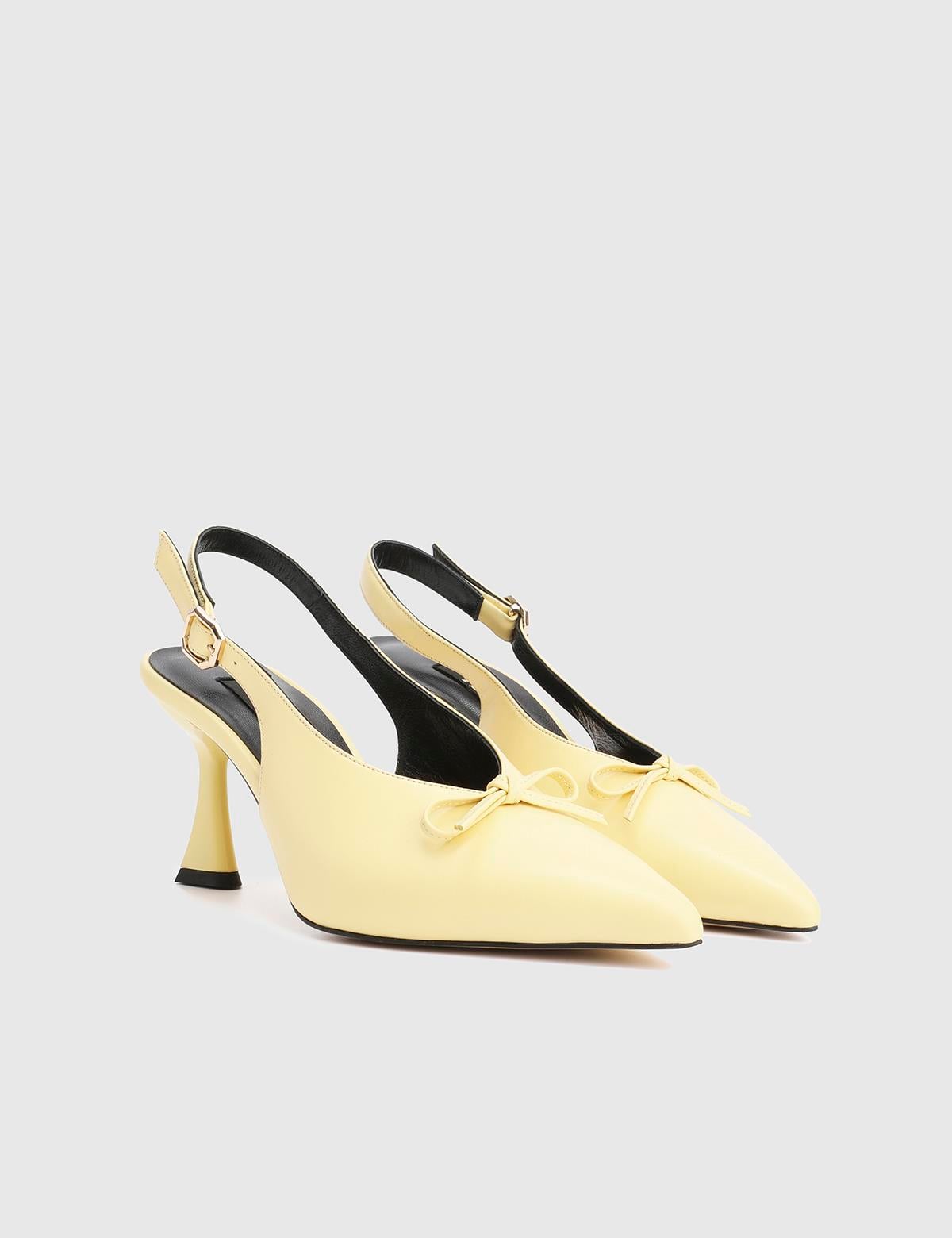Vyver Yellow Leather Women's Heeled Sandal