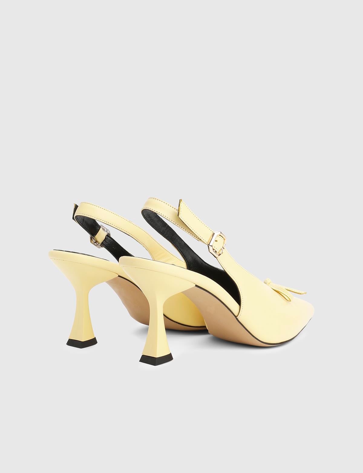 Vyver Yellow Leather Women's Heeled Sandal