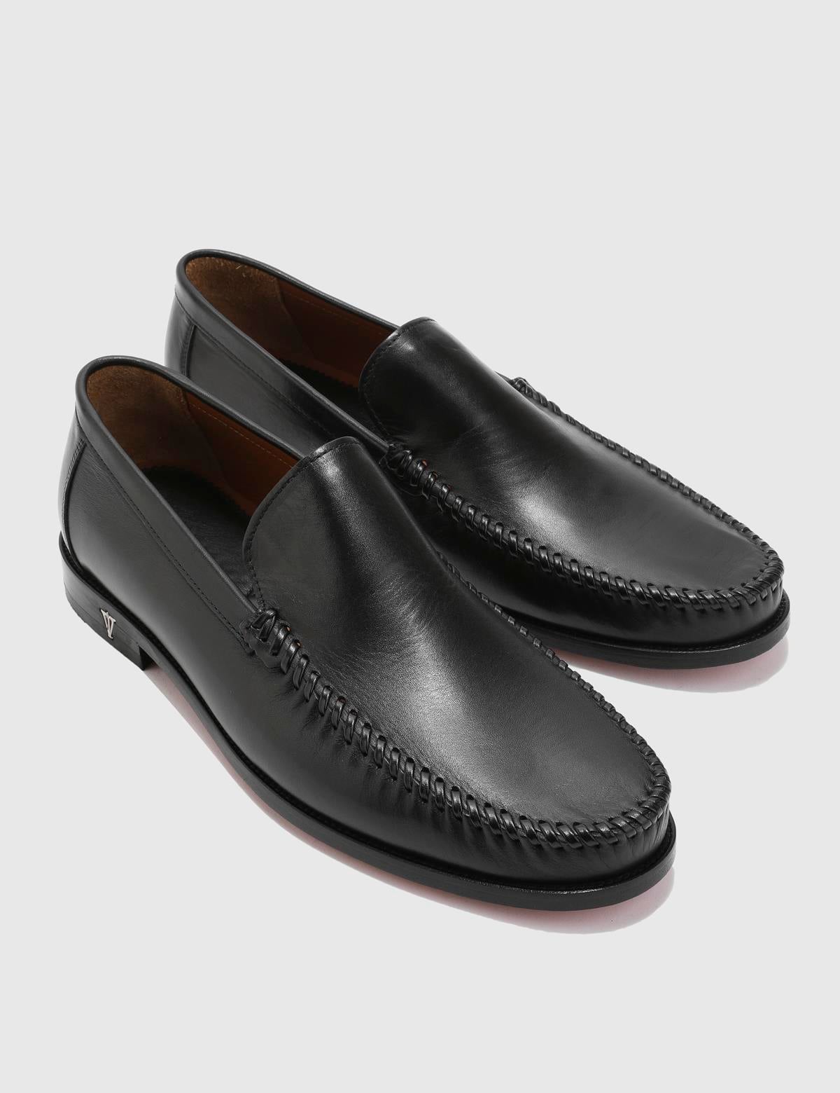 Welmer Black Leather Men's Loafer