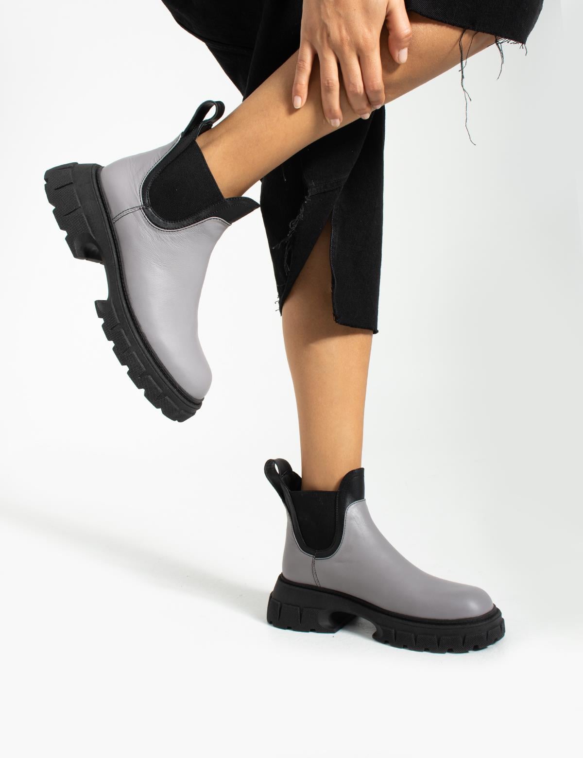 Werner Grey Leather Women's Boot