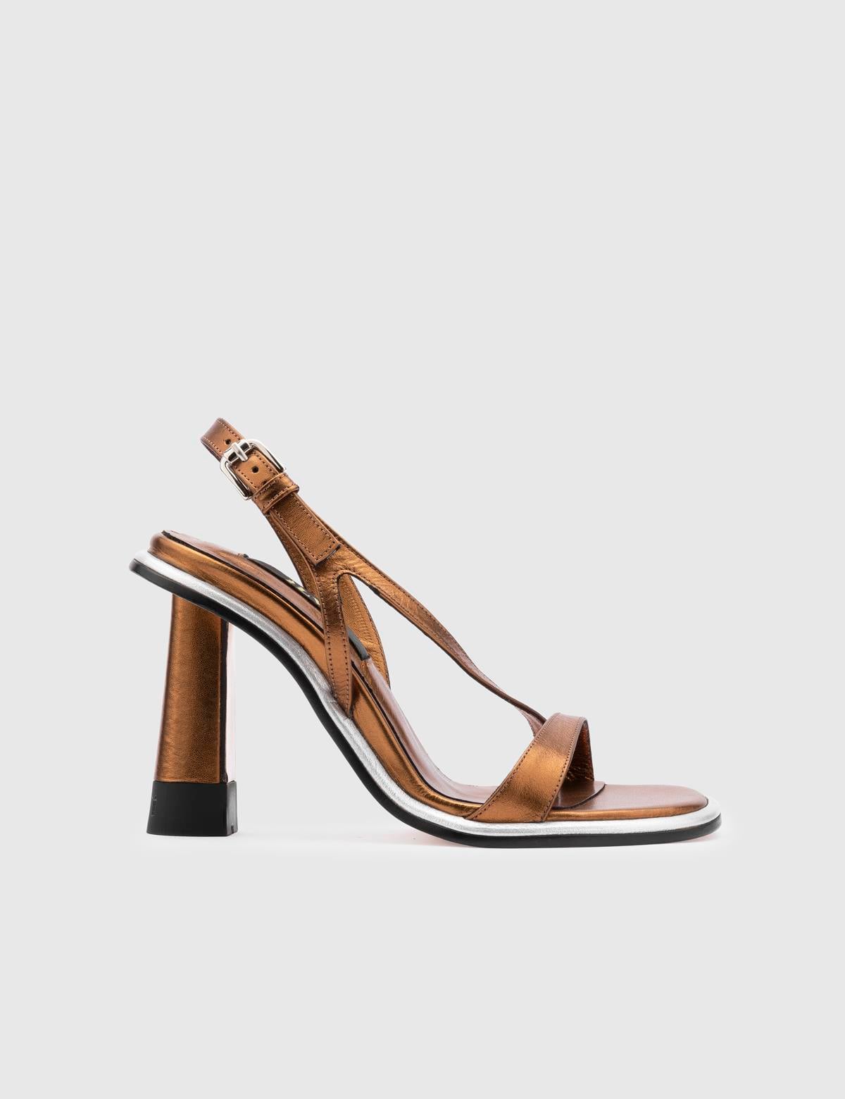 Wilson Bronze Leather Women's Heeled Sandal