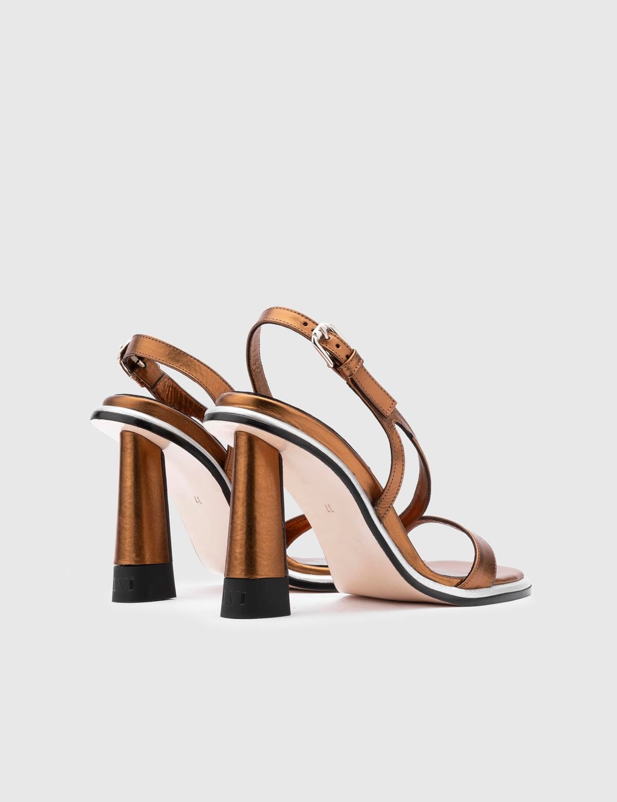 Wilson Bronze Leather Women's Heeled Sandal
