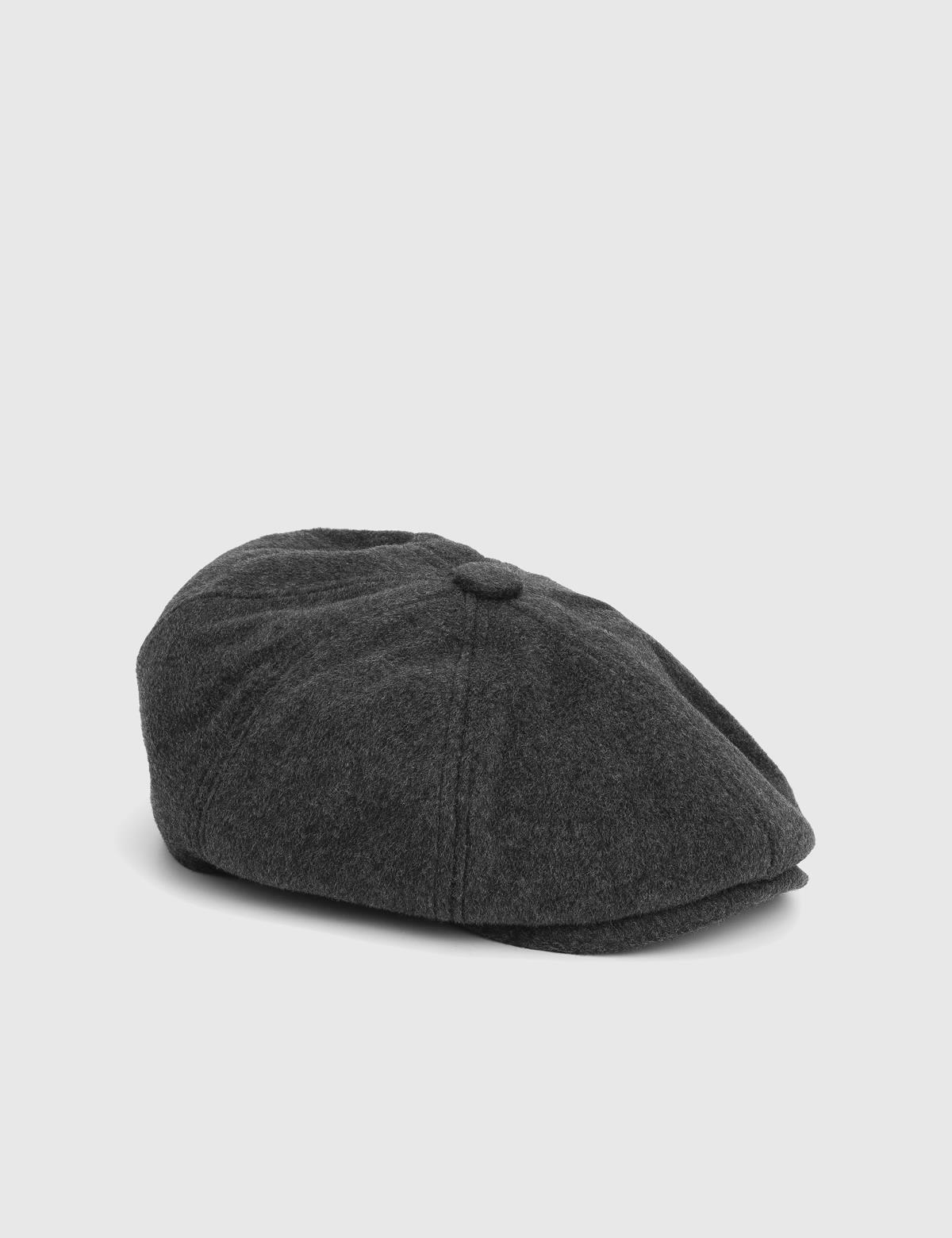 Wolter Anthracite Men's Fabric Flat Cap