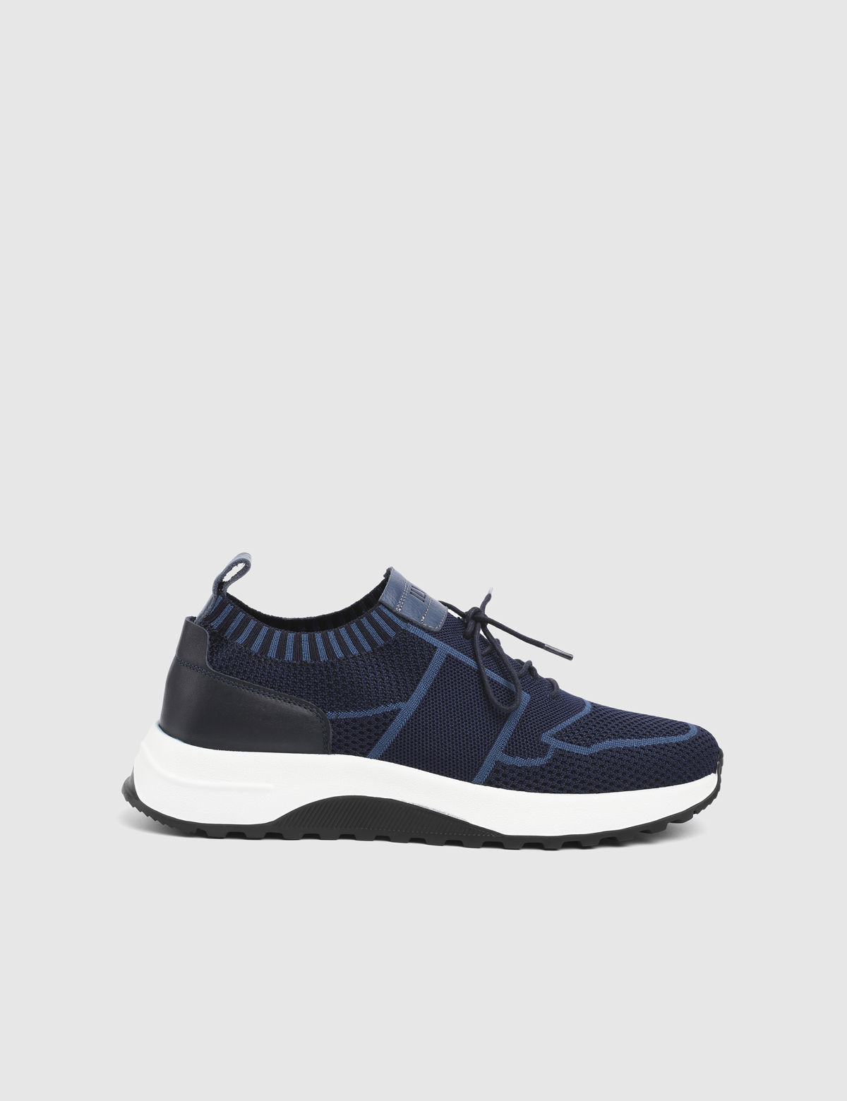 Wren Navy Blue Leather Tricot Men's Sneaker