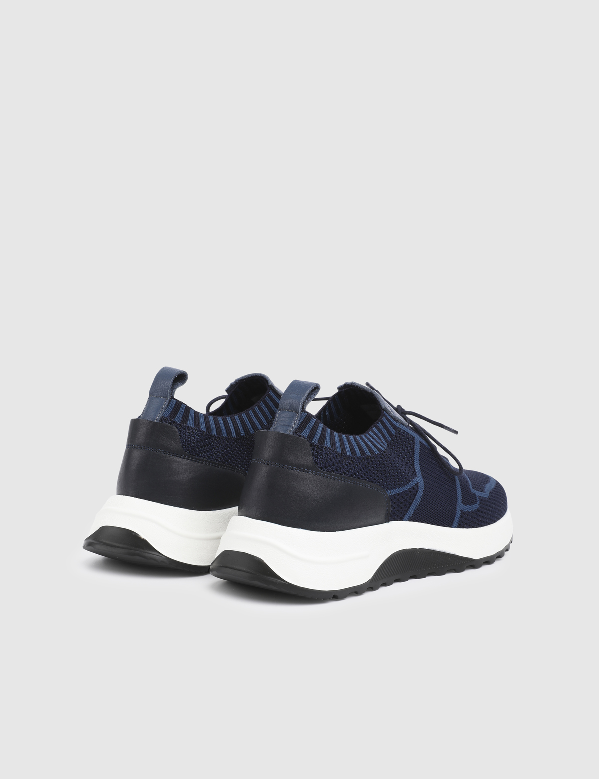 Wren Navy Blue Leather Tricot Men's Sneaker