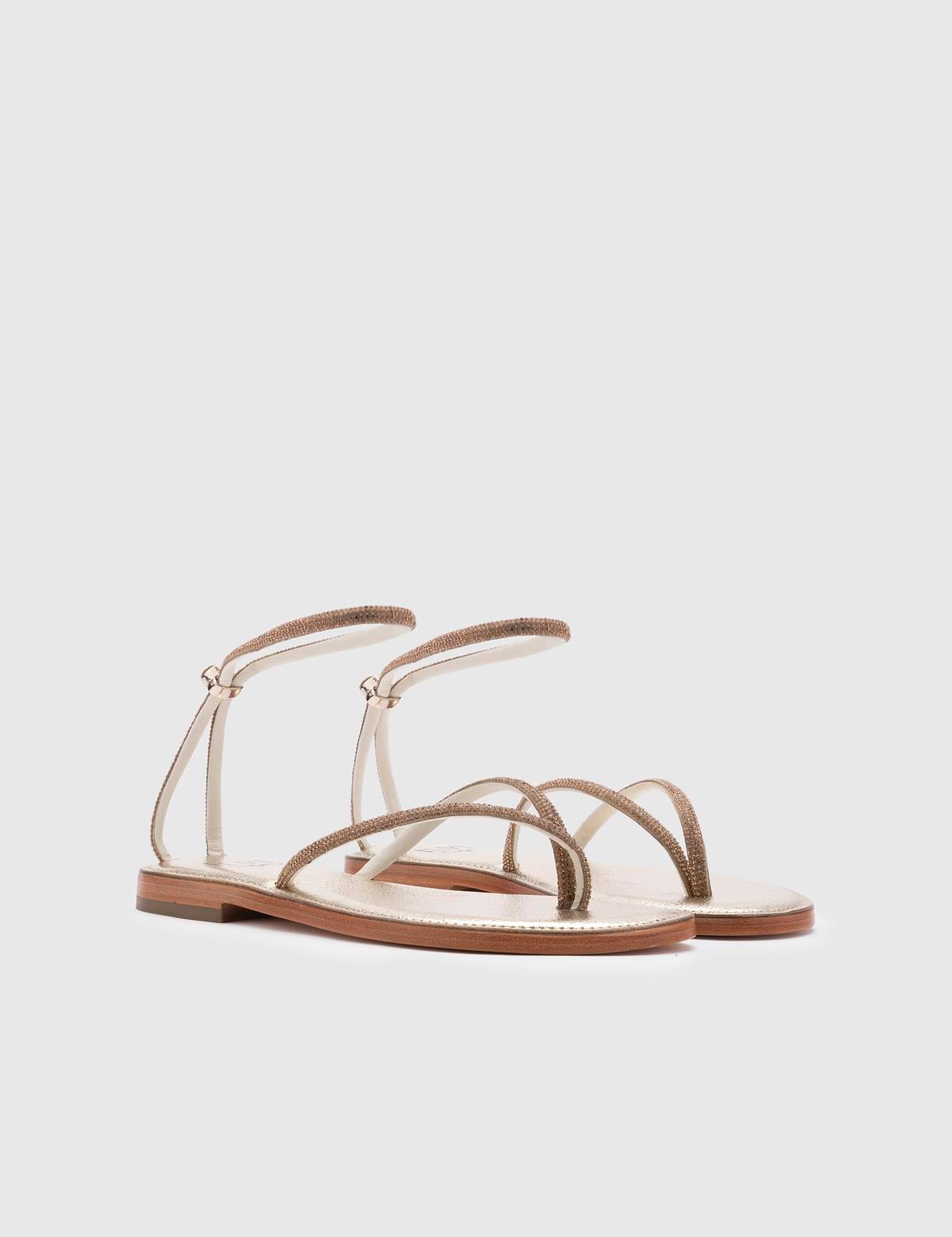 Yuhgara Gold Floater Leather Women's Sandal