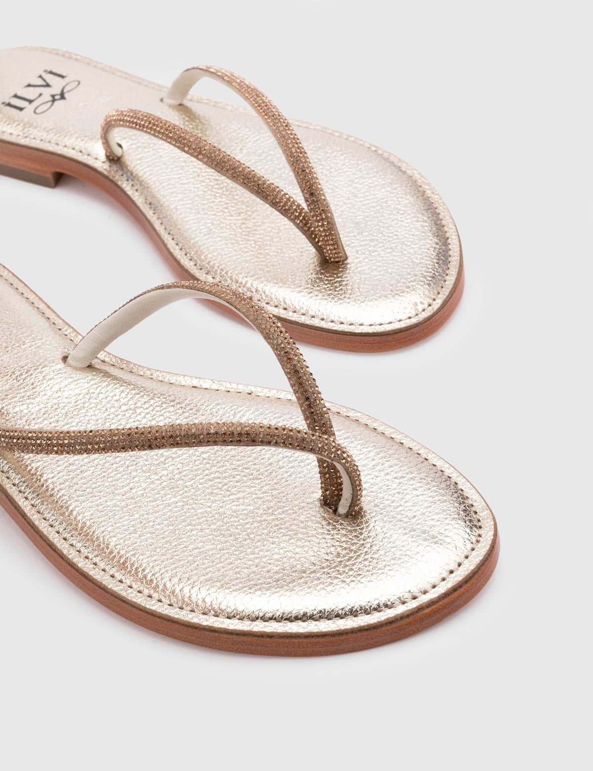 Yuhgara Gold Floater Leather Women's Sandal