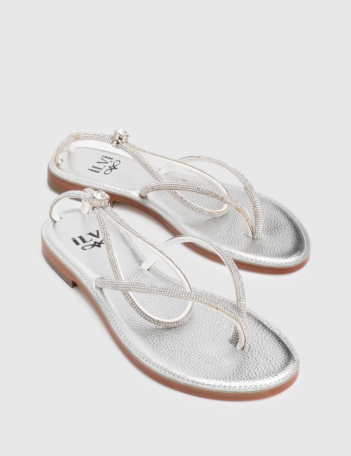Yuhgara Silver Floater Leather Women's Sandal