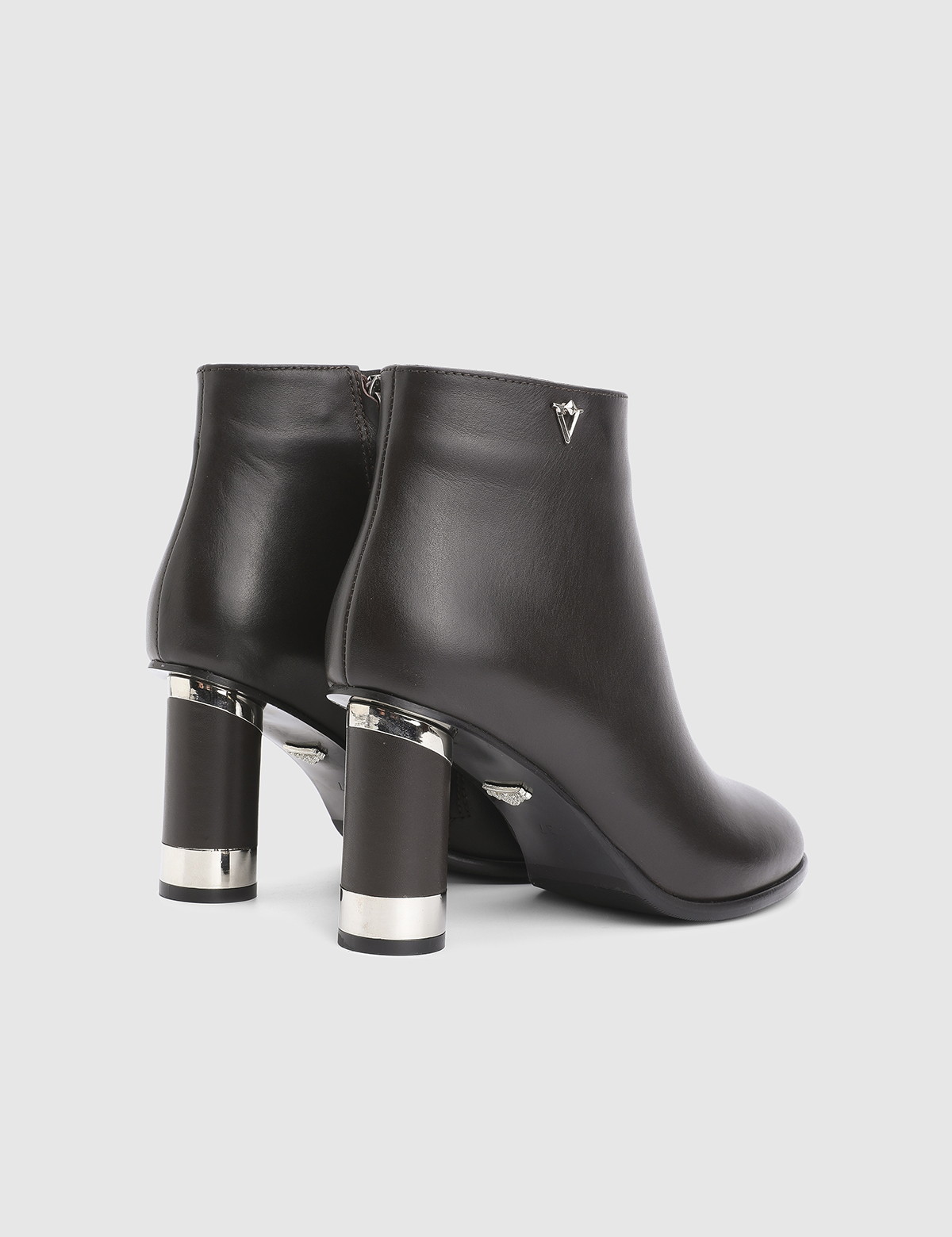 Yujno Brown Leather Women's Heeled Boot