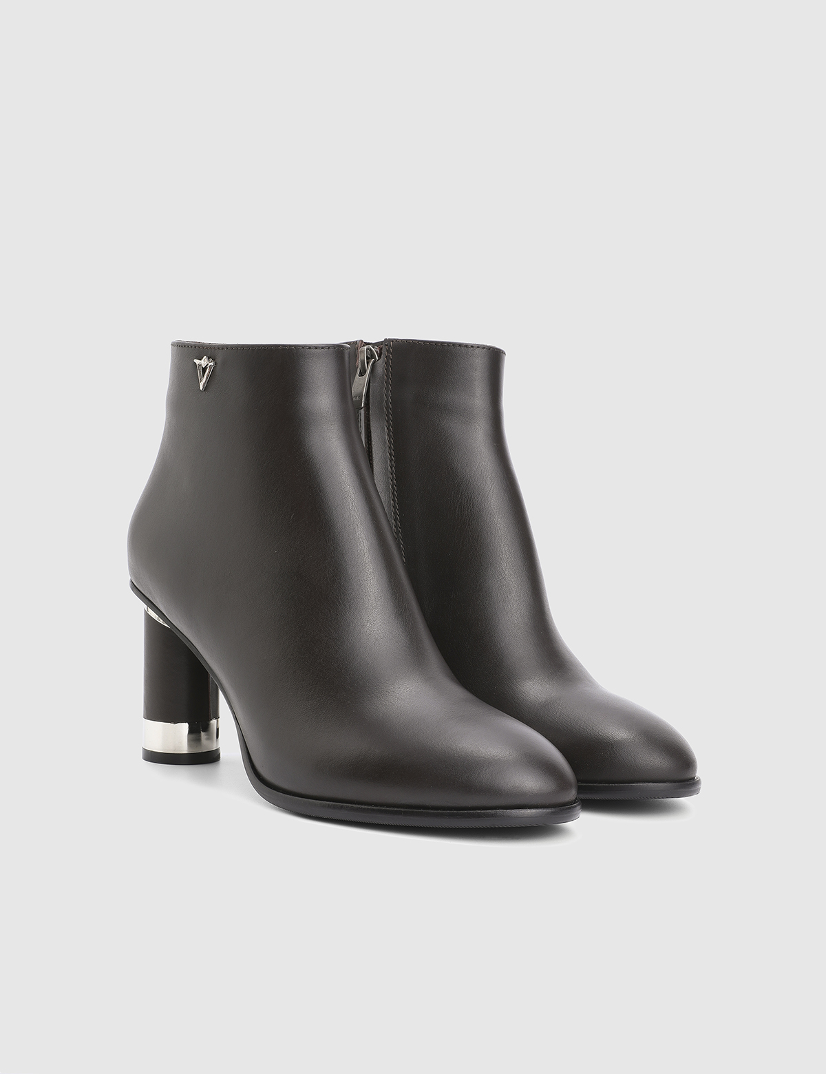 Yujno Brown Leather Women's Heeled Boot