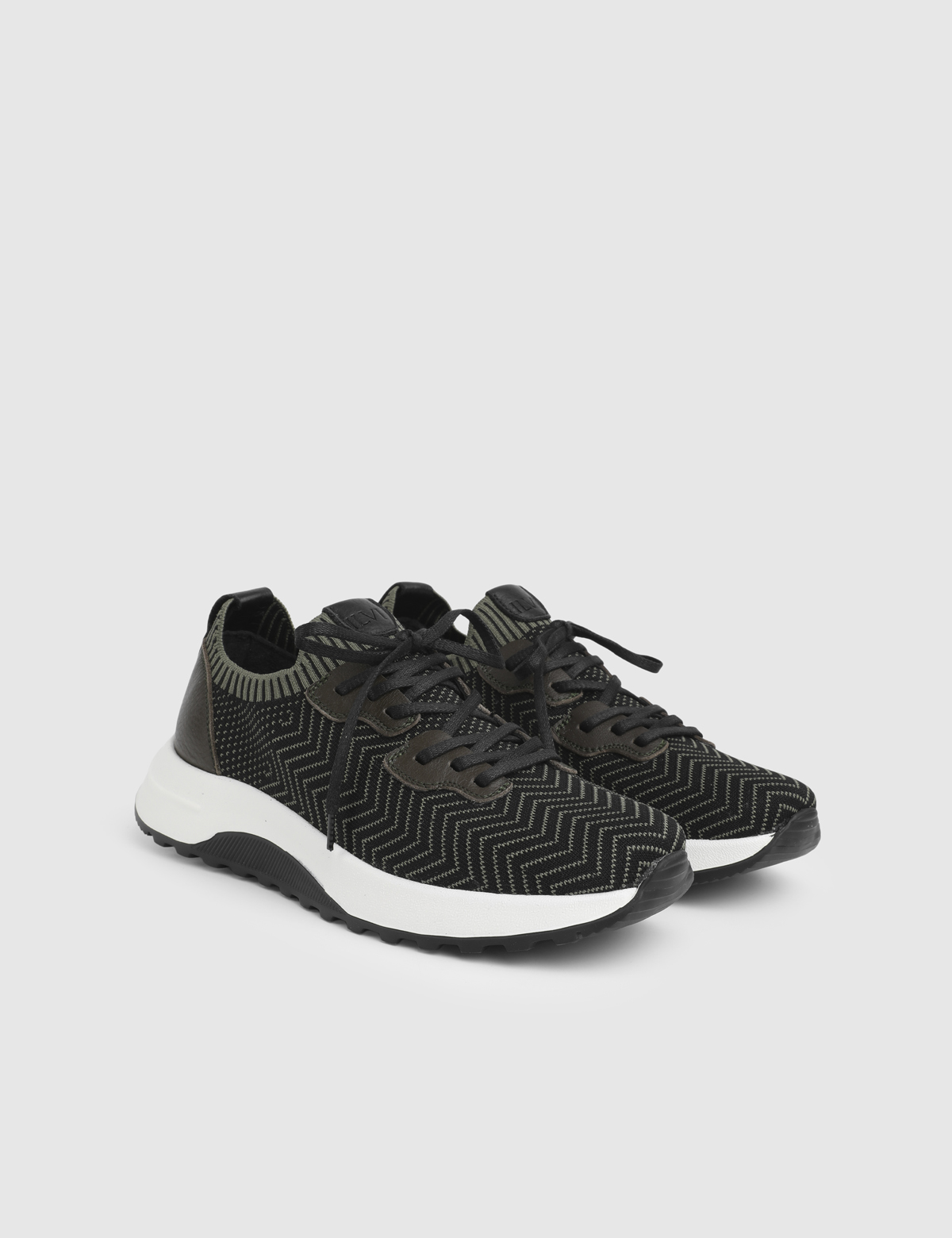 Zaire Khaki Leather Tricot Men's Sneaker