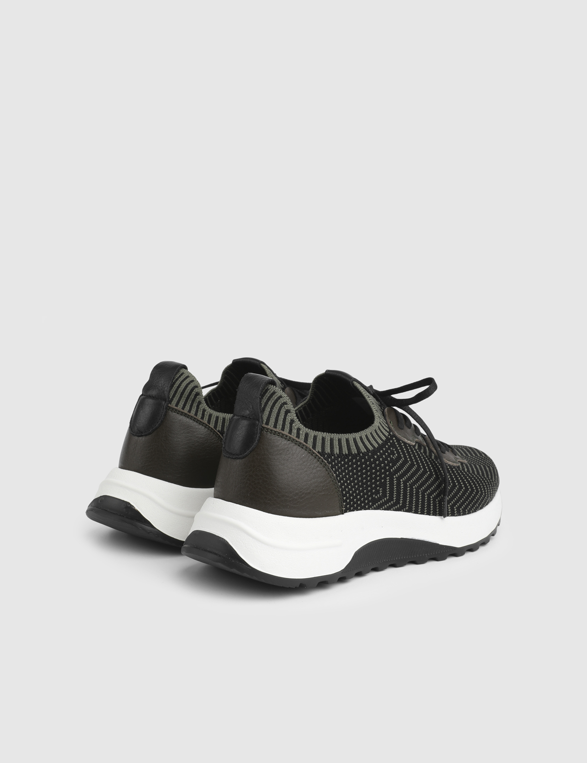 Zaire Khaki Leather Tricot Men's Sneaker