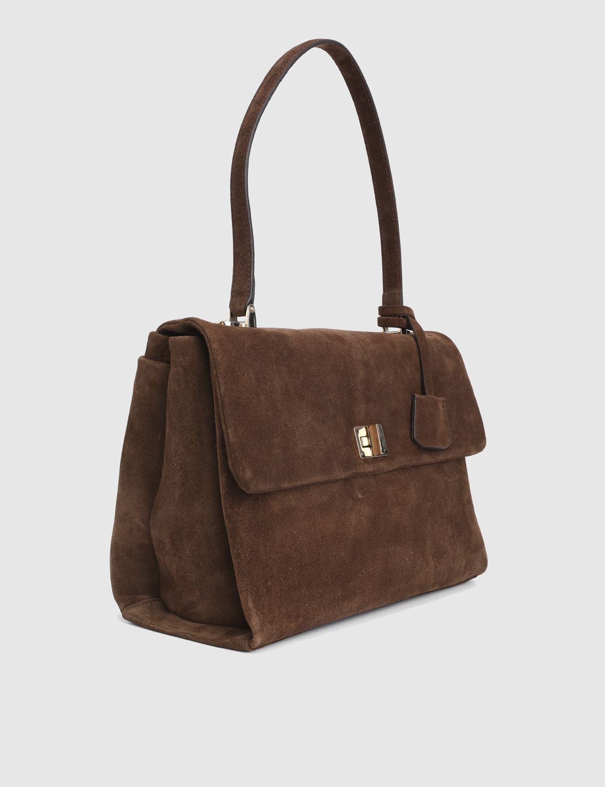 Zinovii Saddle Brown Suede Leather Women's Shoulder Bag