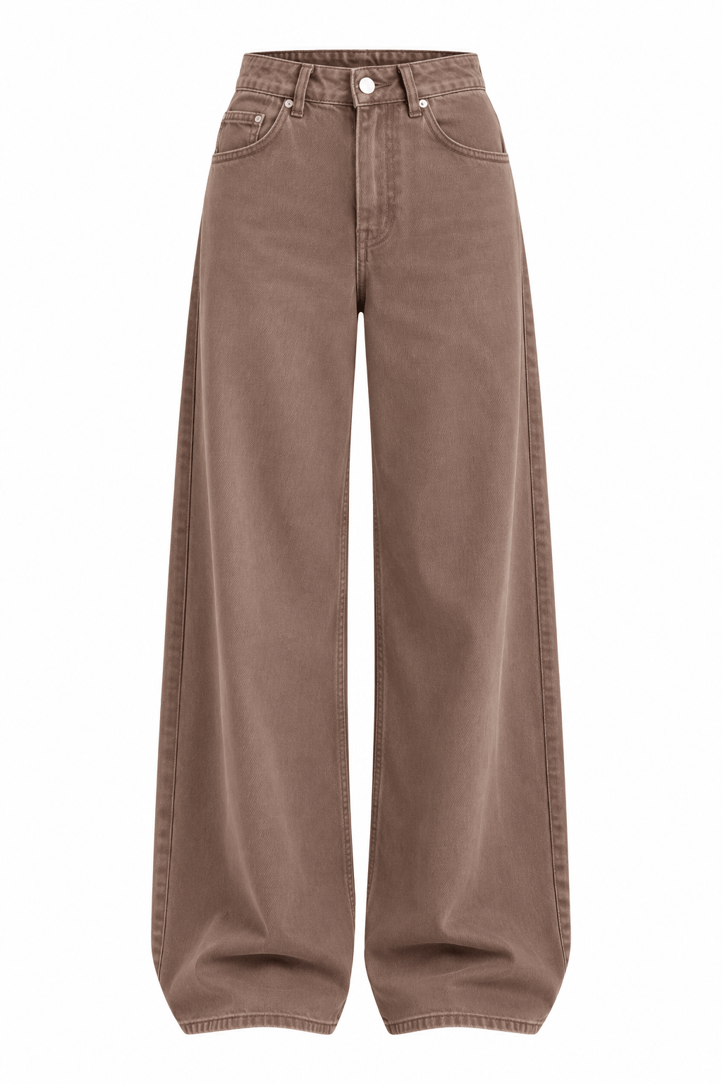 BELİ LASTİKLİ TENSEL PANTOLON-KAHVE