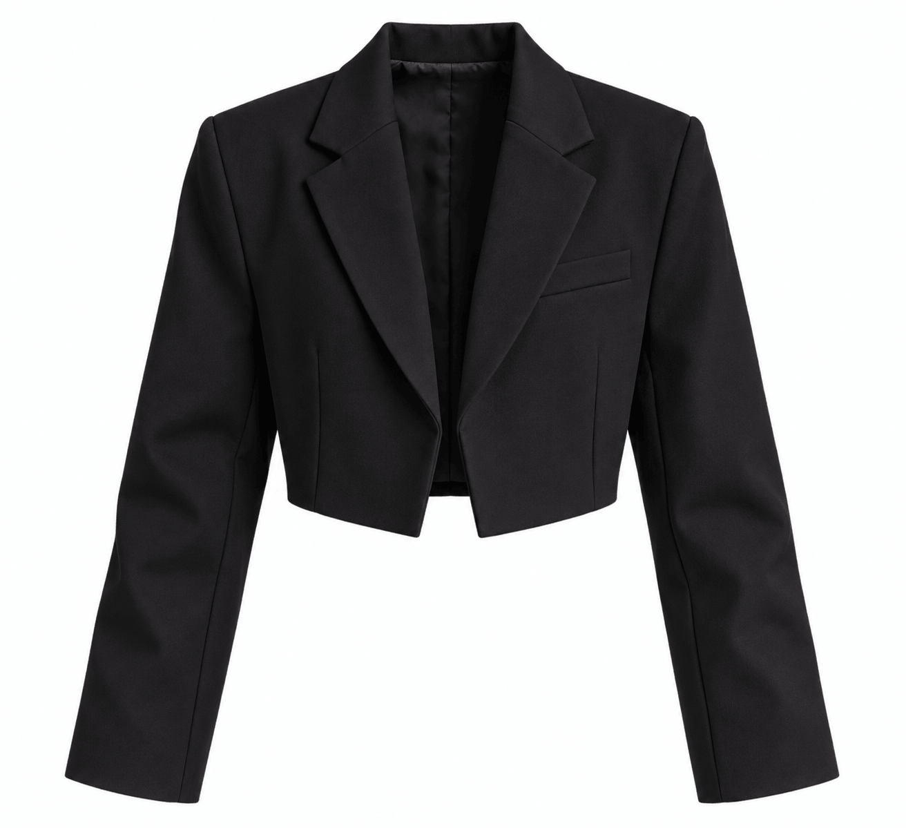CROP BLAZER CEKET-SİYAH